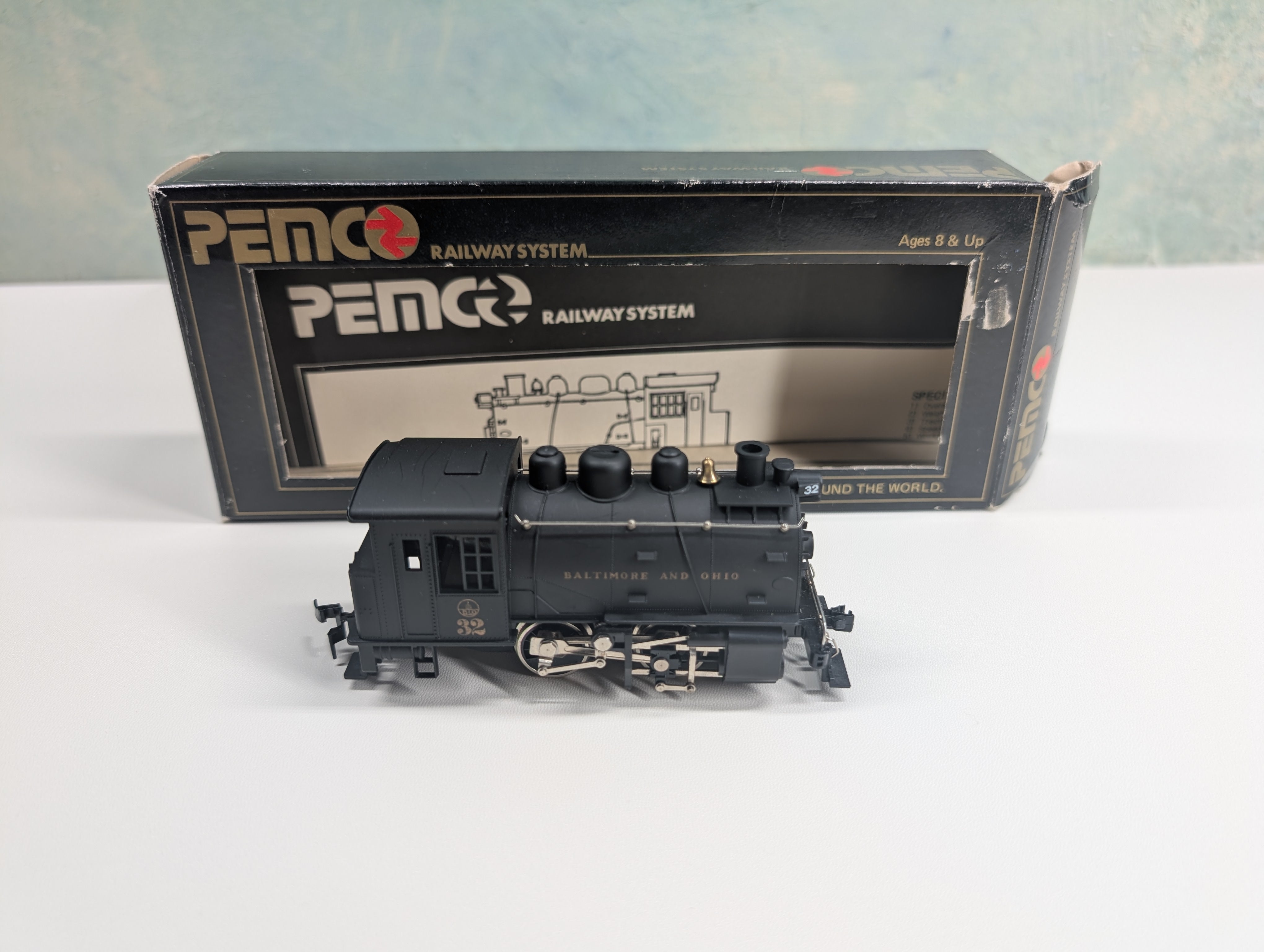 USED PEMCO 3200-003 HO Scale 0-4-0 Tank Steam Locomotive Engine Baltimore and Ohio B&O #32 Runs Great DC