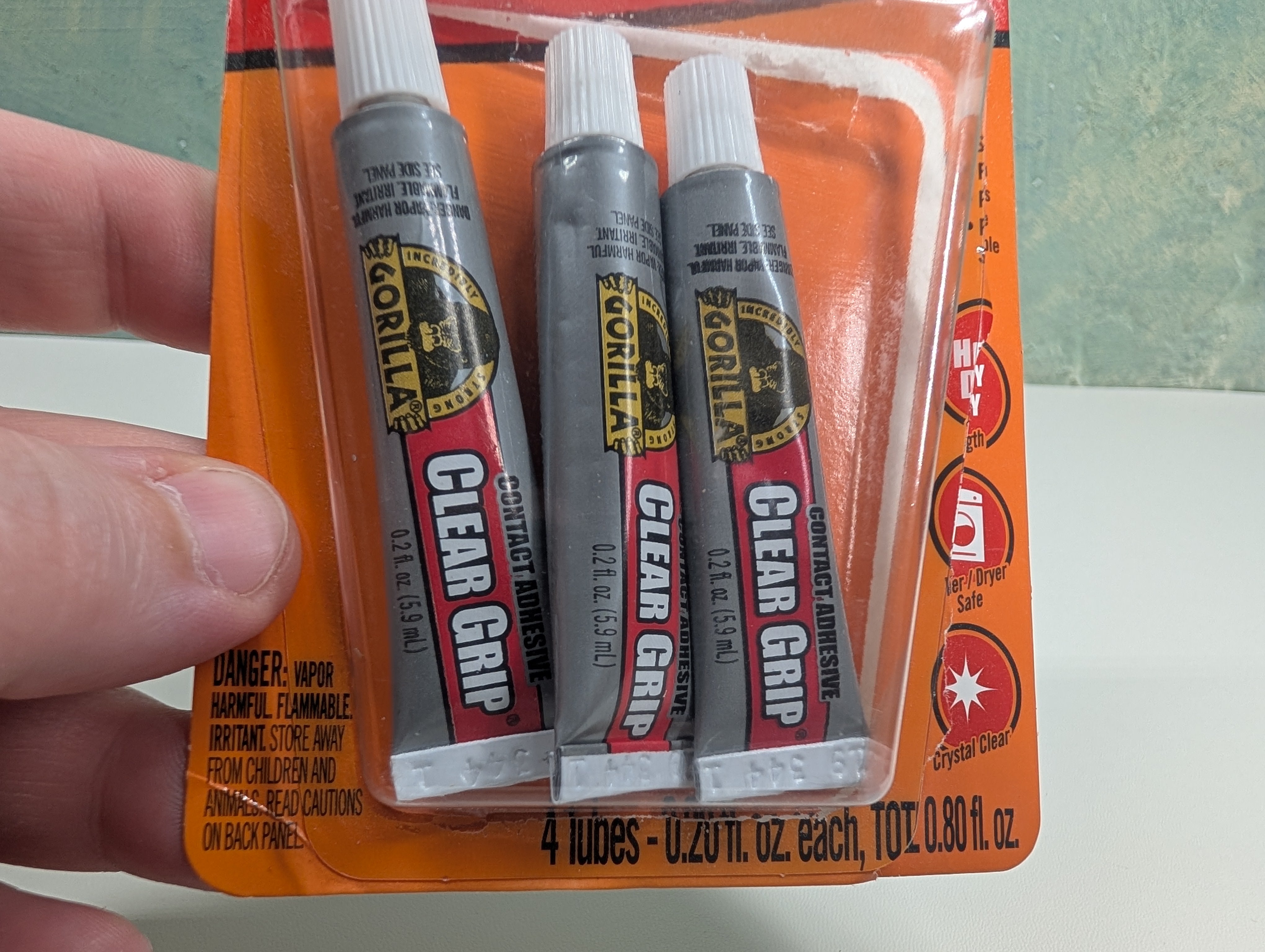 Gorilla Glue Contact Adhesive Clear Grip Glue 0.20oz Each (3 pcs)