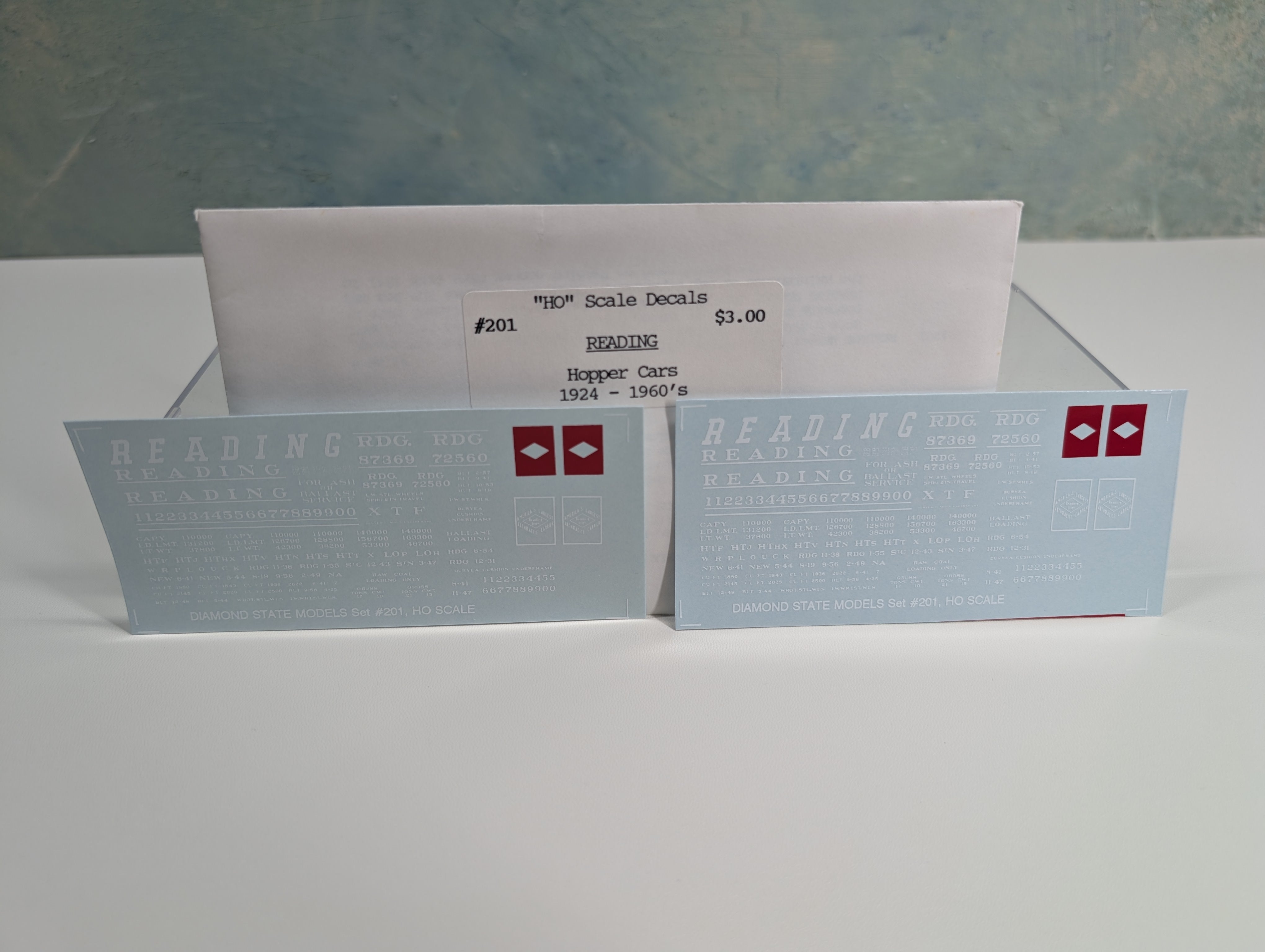 John Hall Decals 201 HO Scale Reading Hopper Decals 1924-60s