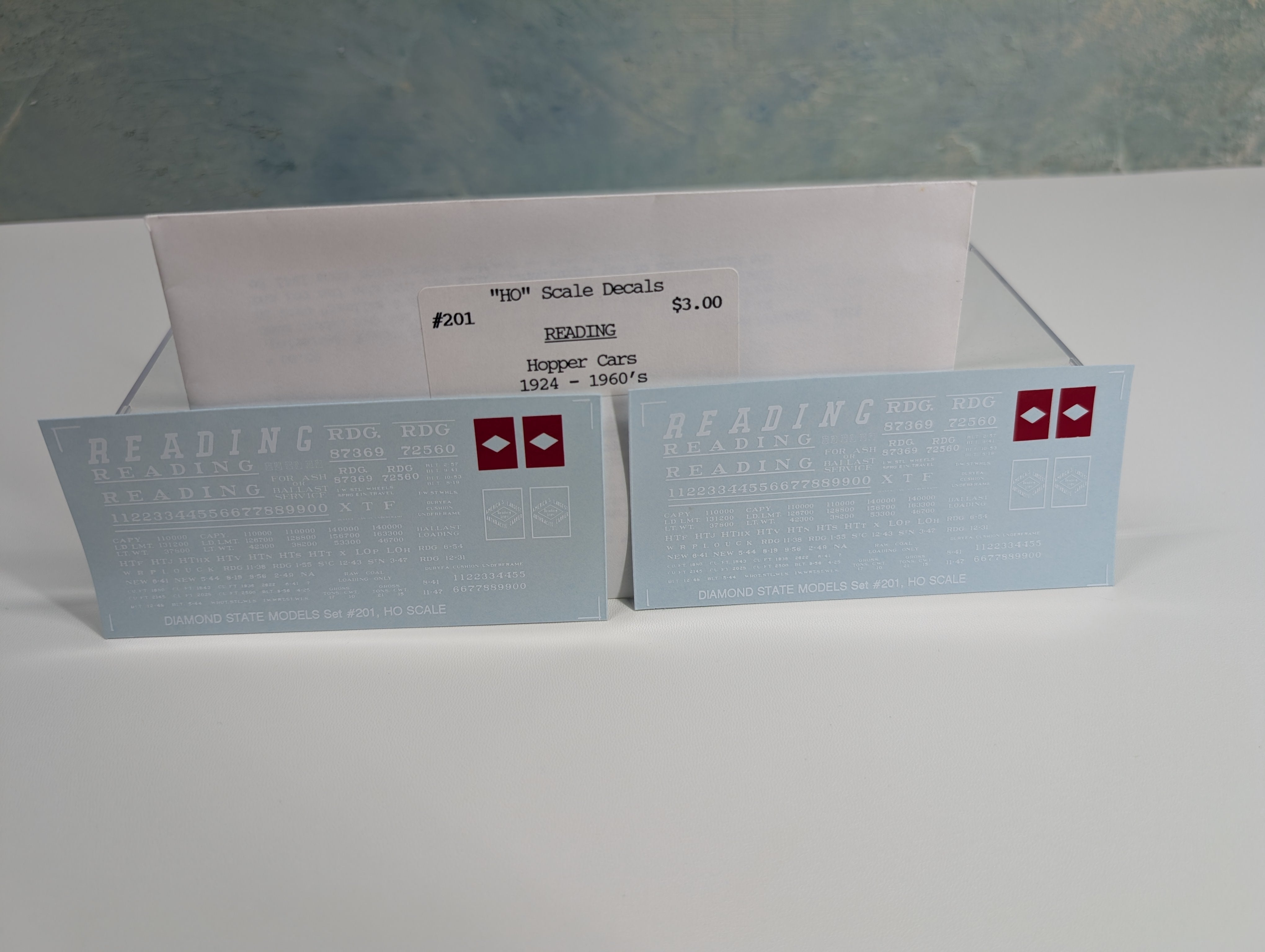 John Hall Decals 201 HO Scale Reading Hopper Decals 1924-60s