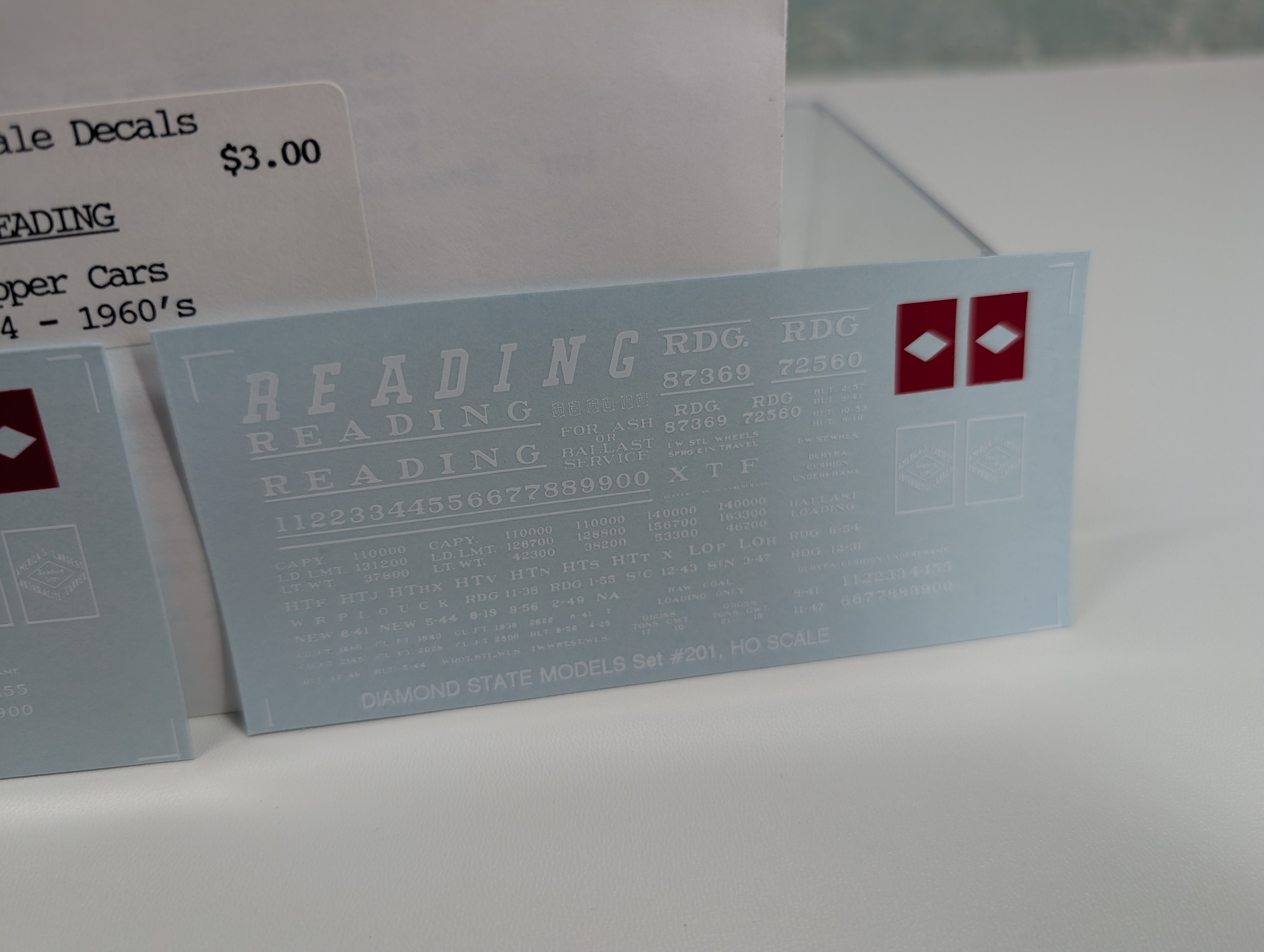 John Hall Decals 201 HO Scale Reading Hopper Decals 1924-60s