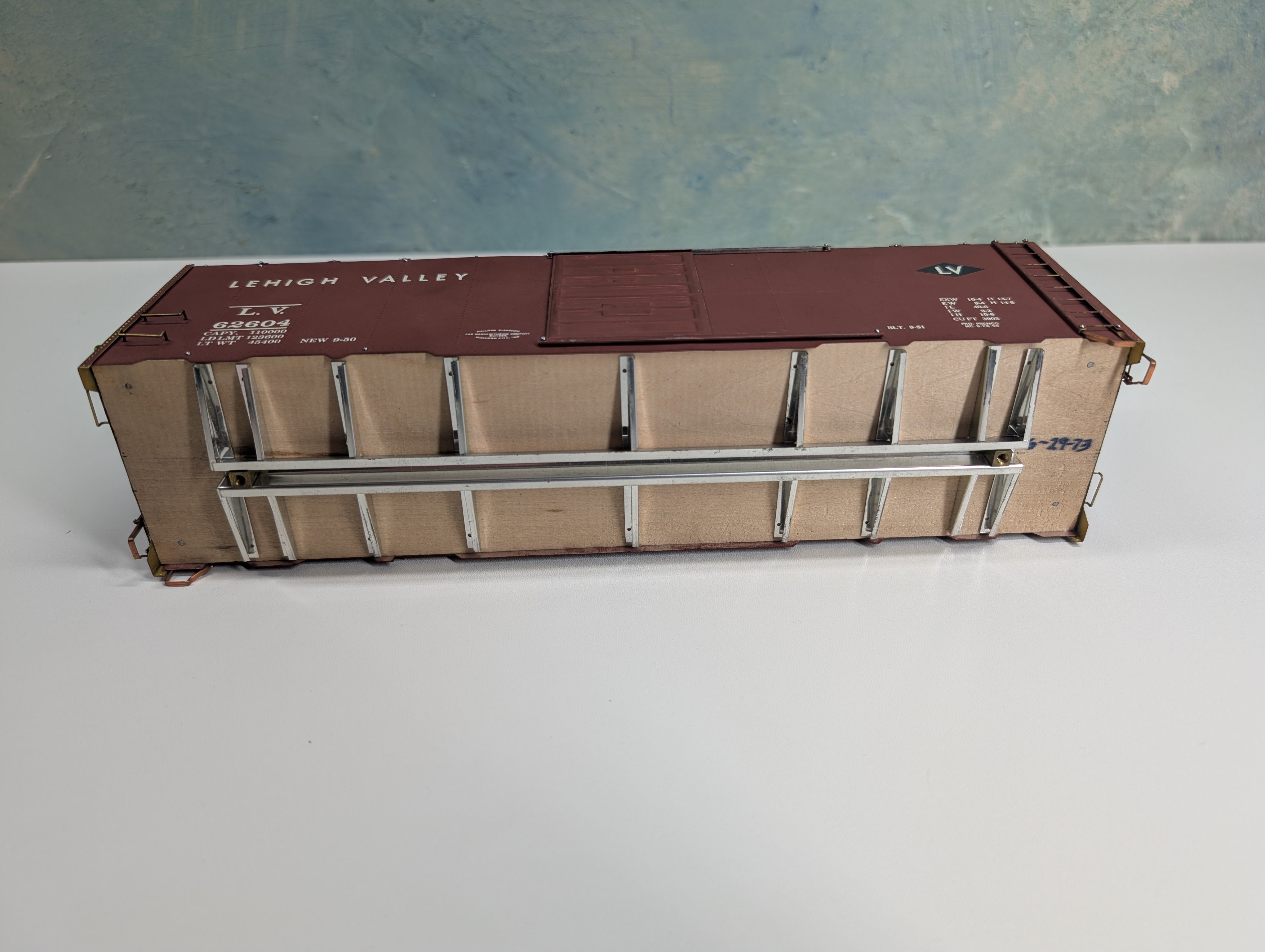 USED The All-Nation Line 6612 O 40' Steel Box Car Lehigh Valley LV #62604 Started KIT