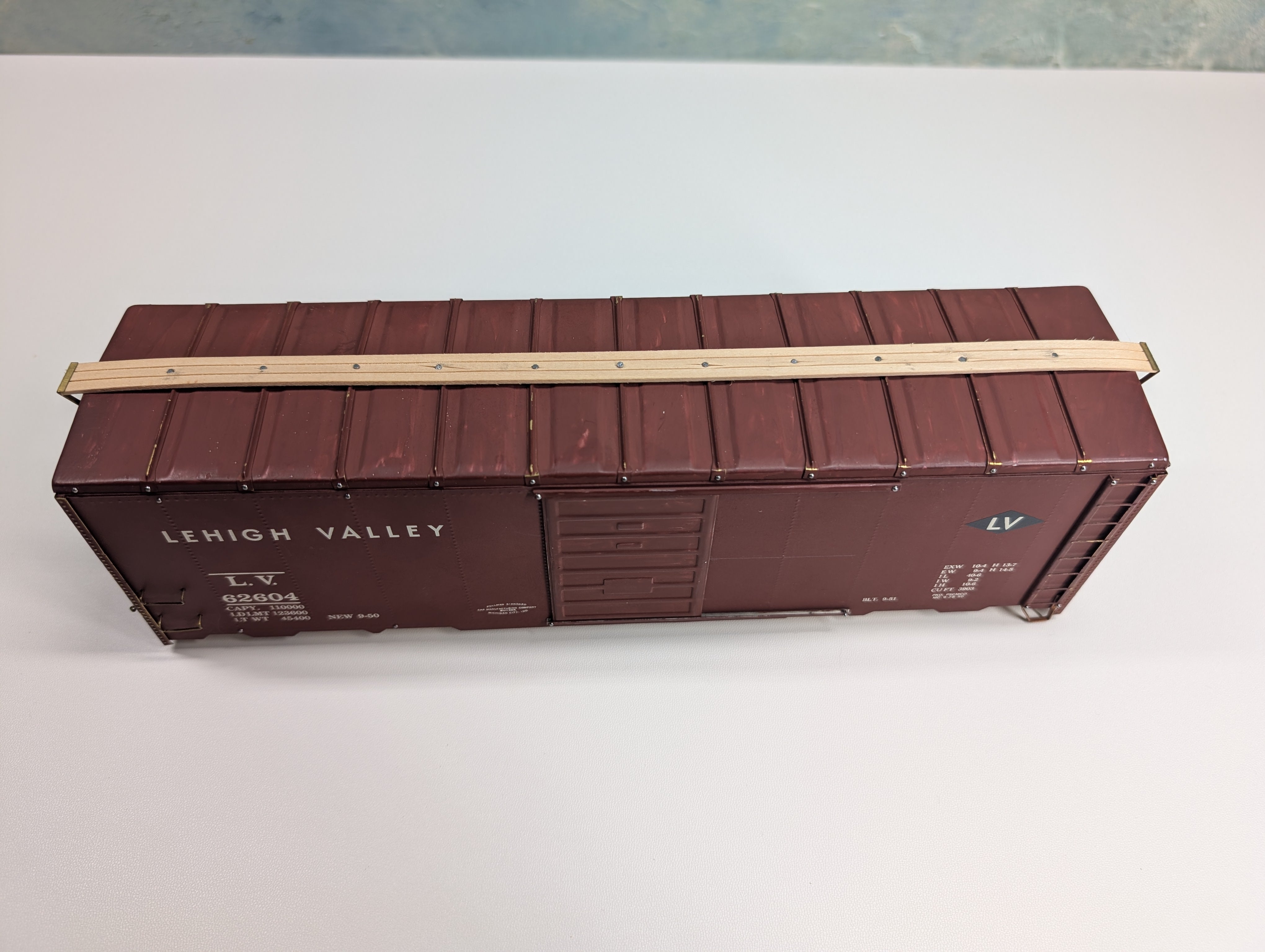 USED The All-Nation Line 6612 O 40' Steel Box Car Lehigh Valley LV #62604 Started KIT