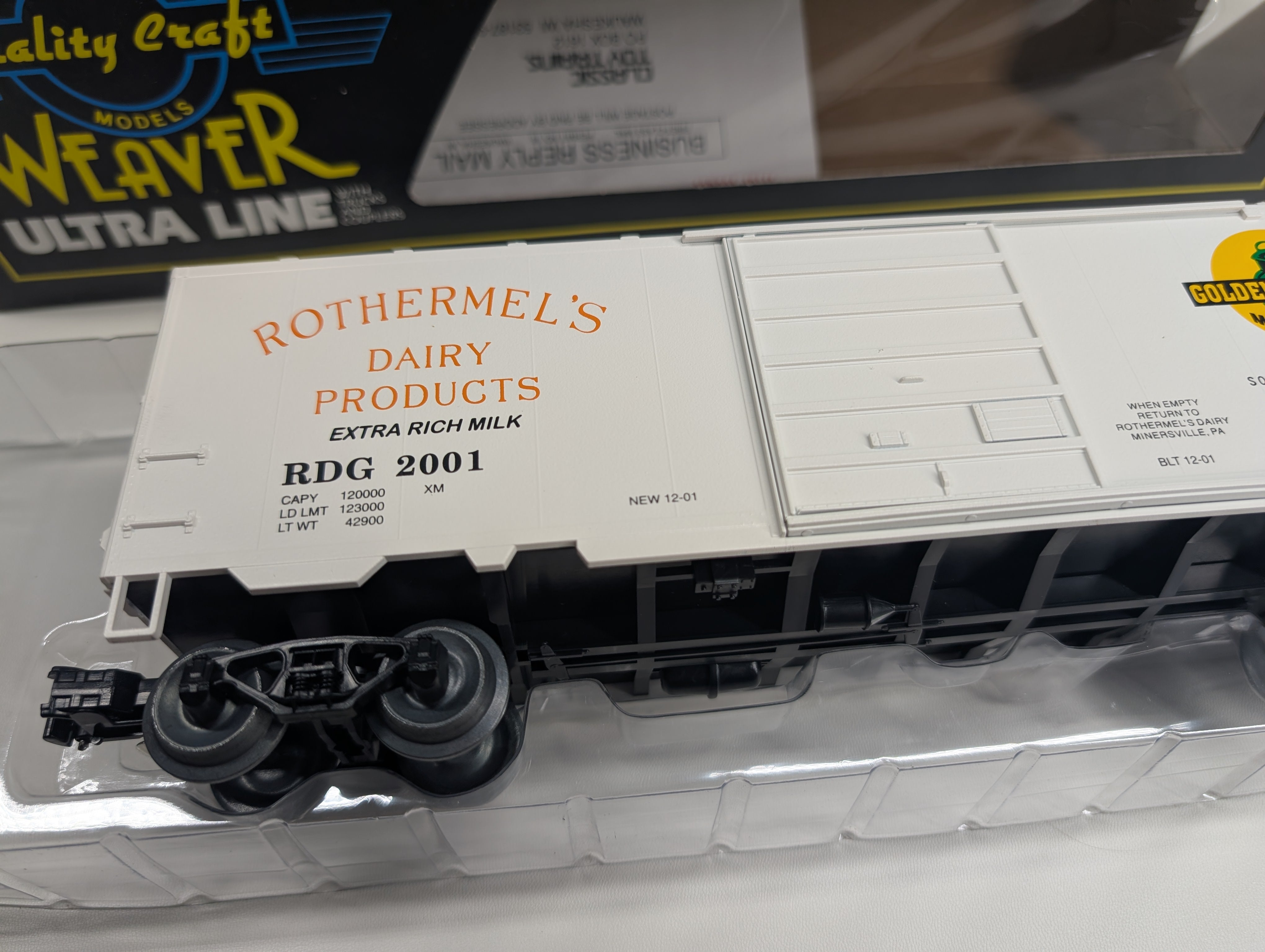 USED Weaver O PS-1 40' Box Car Rothermel's Dairy RDG #2001 Minersville
