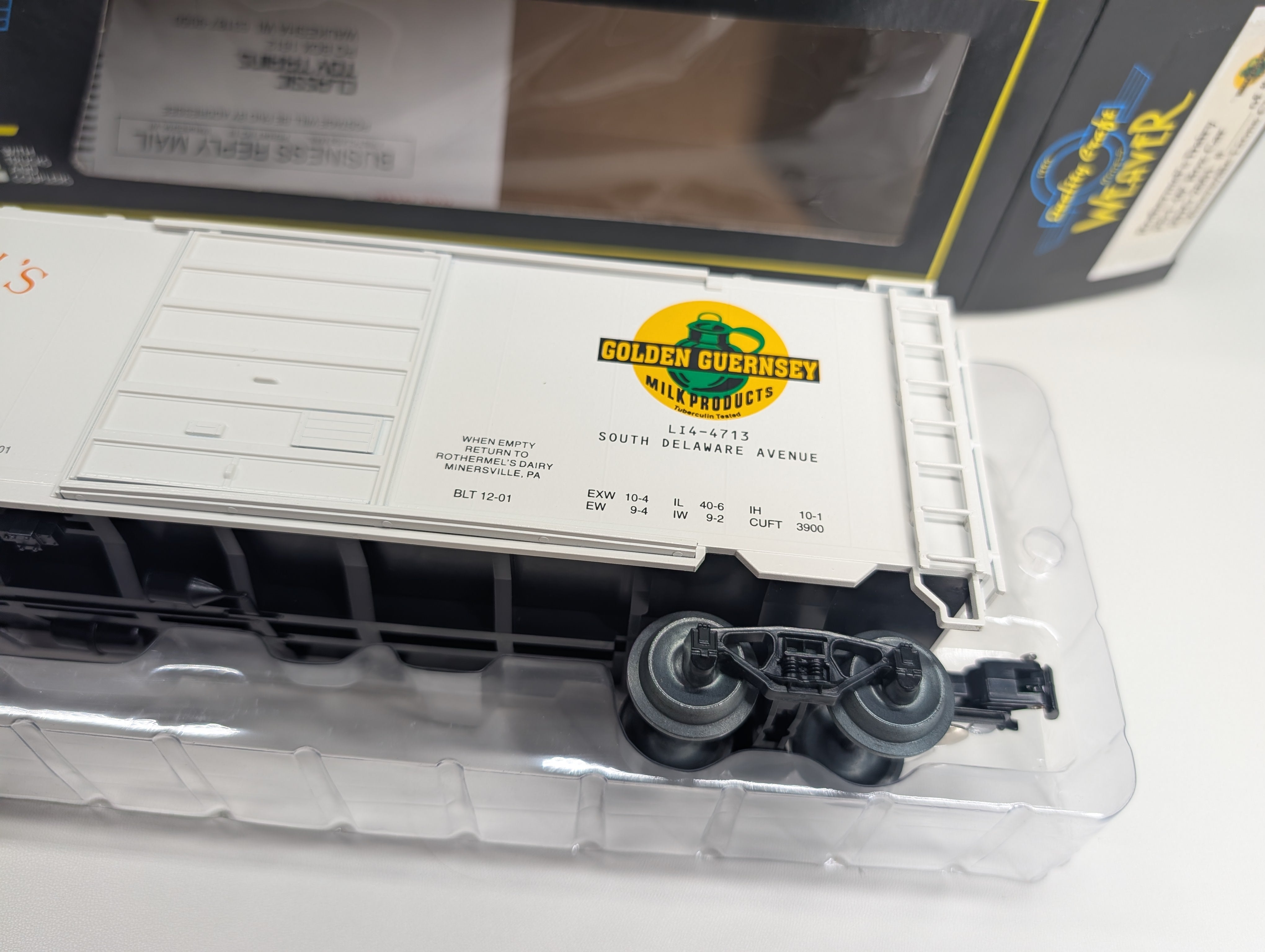 USED Weaver O PS-1 40' Box Car Rothermel's Dairy RDG #2001 Minersville