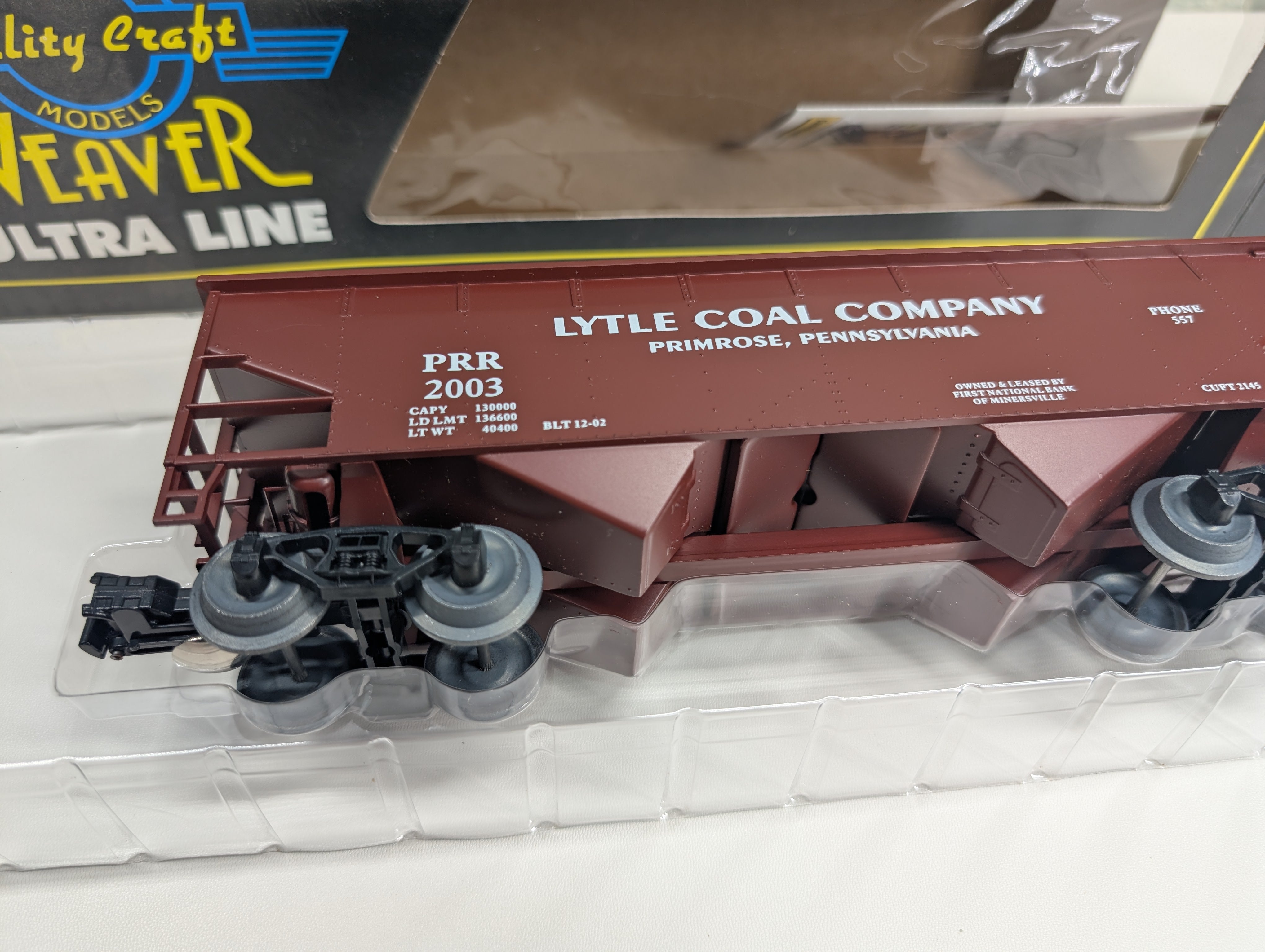 USED Weaver O 2 Bay Offset Hopper Lytle Coal Company PRR #2003 Minersville Lions Club