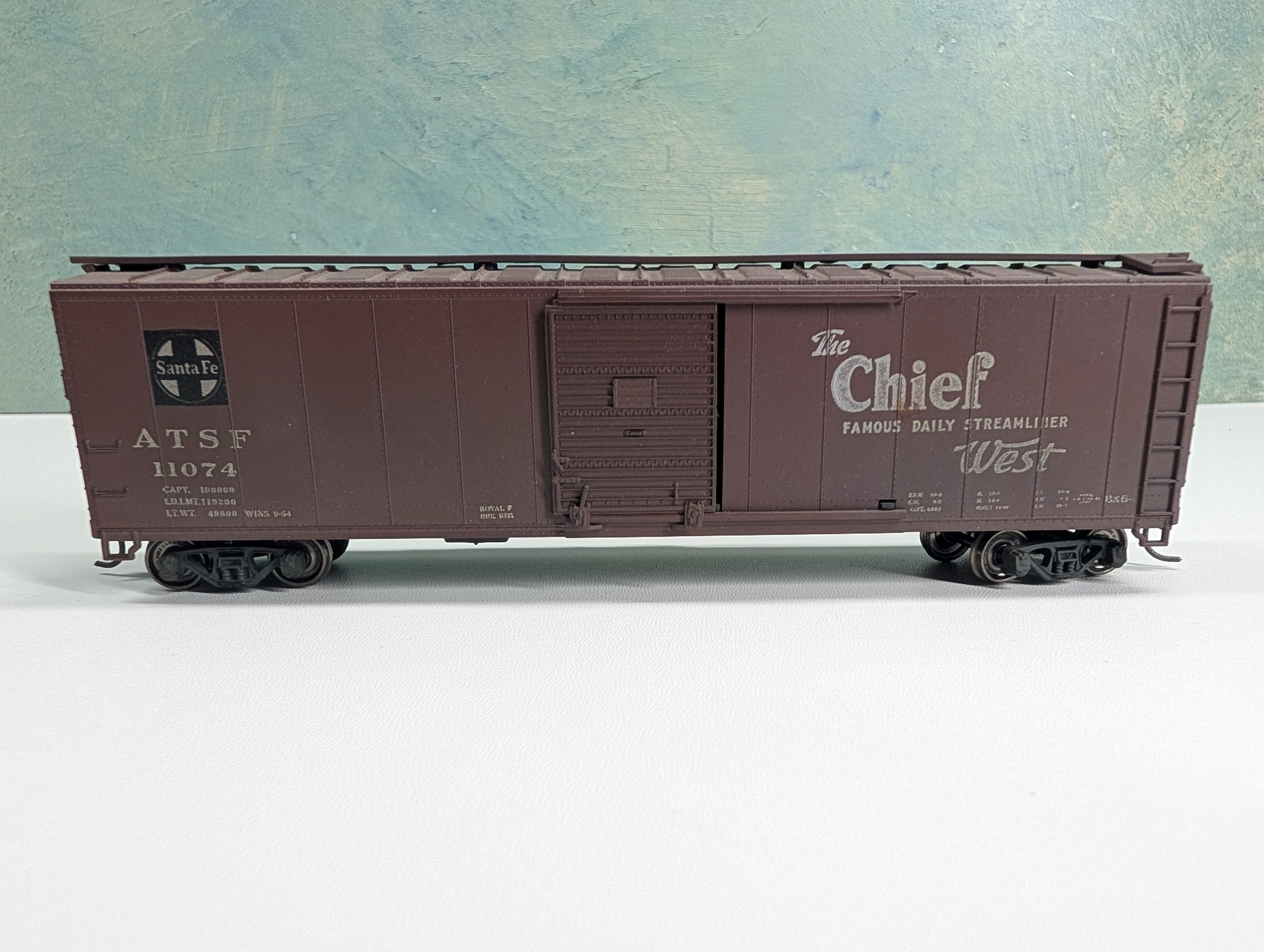 USED Athearn HO Scale 50' SD Box Car Santa Fe ATSF #11074 Custom Weathered