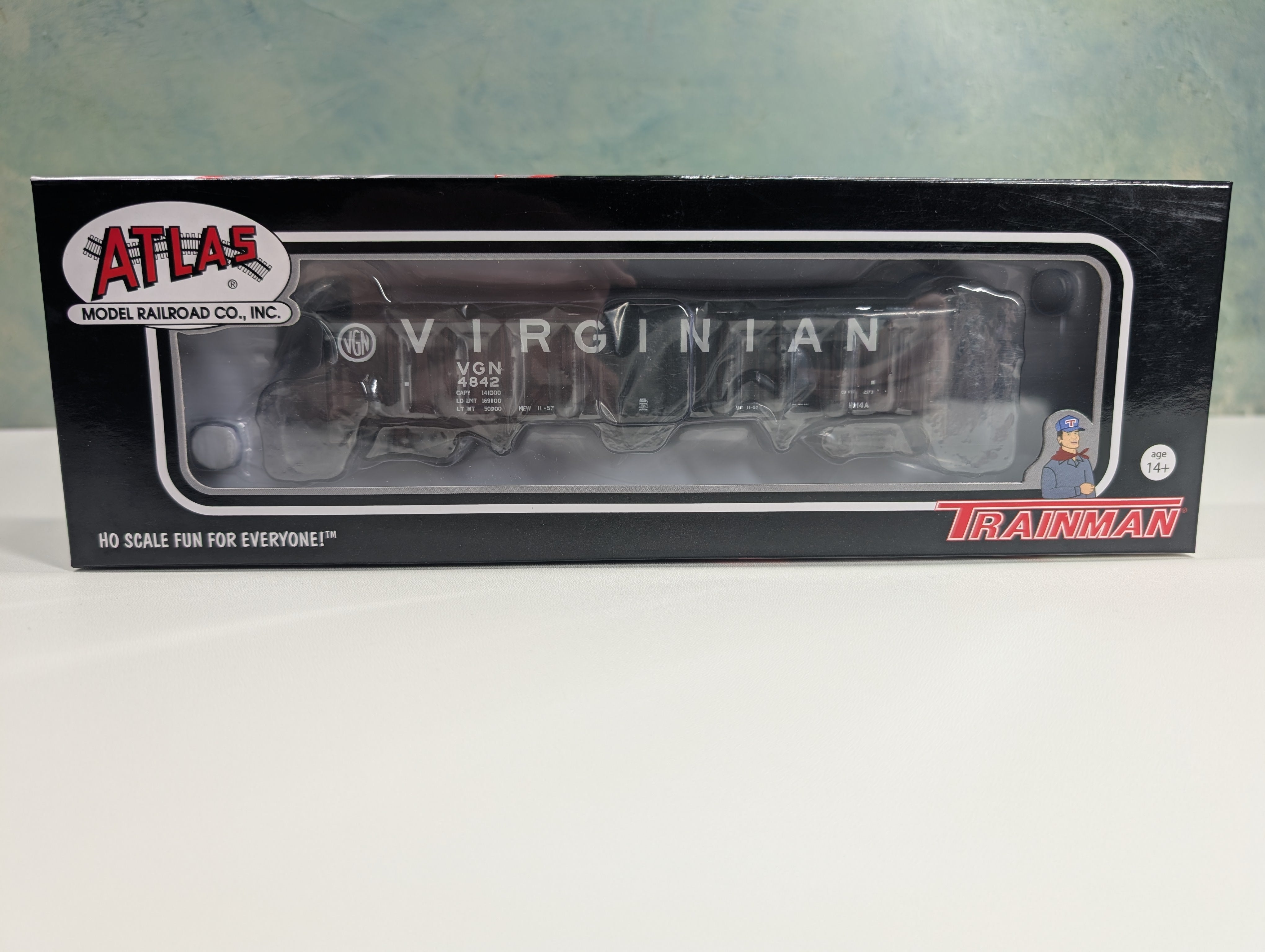 Atlas Trainman 20006930 HO Scale AAR 70-Ton 9-Panel Hopper Virginian VGN #4842