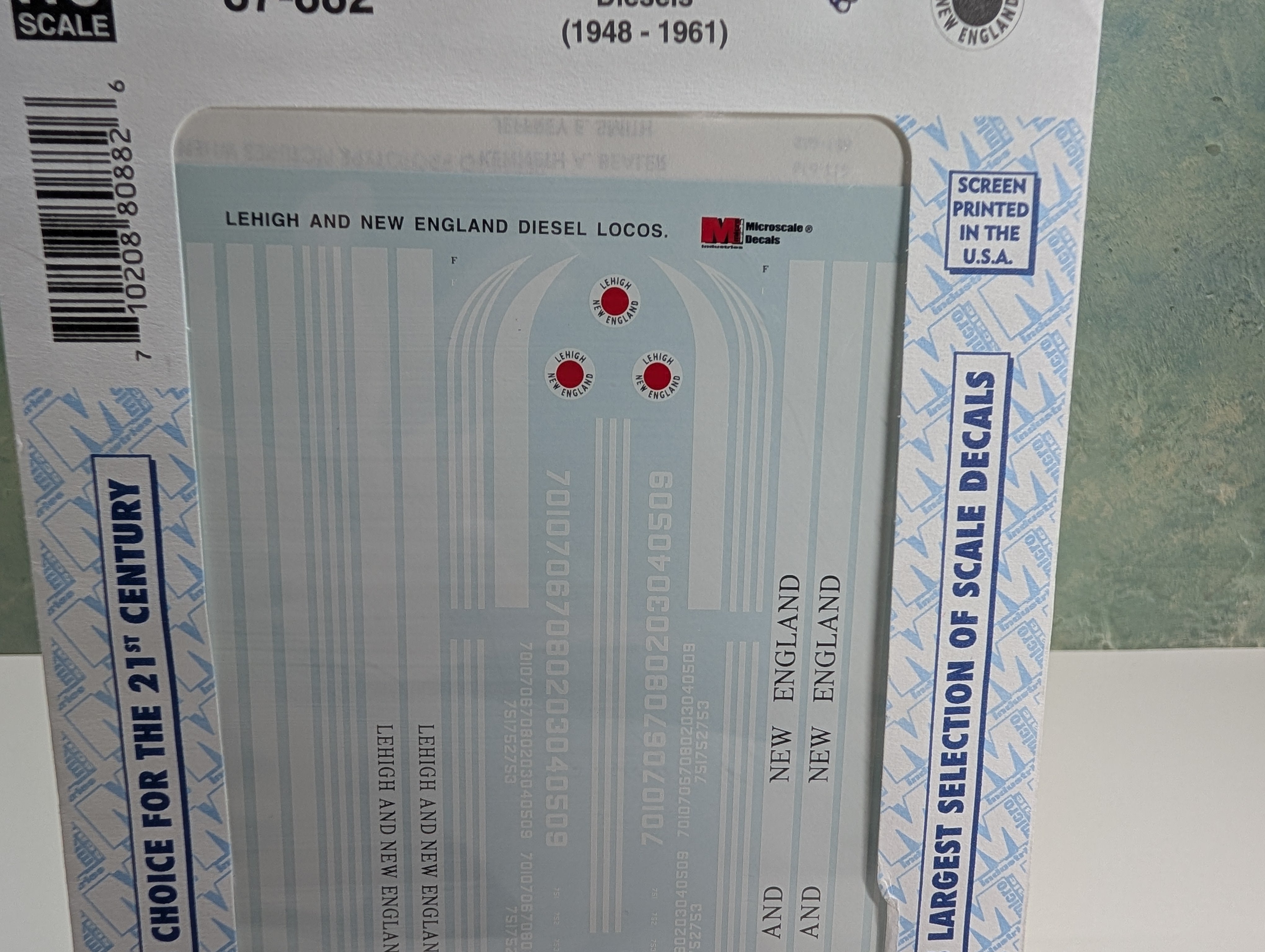 MICROSCALE 87-882 HO Scale Lehigh & New England Diesels (1948-61) Decals