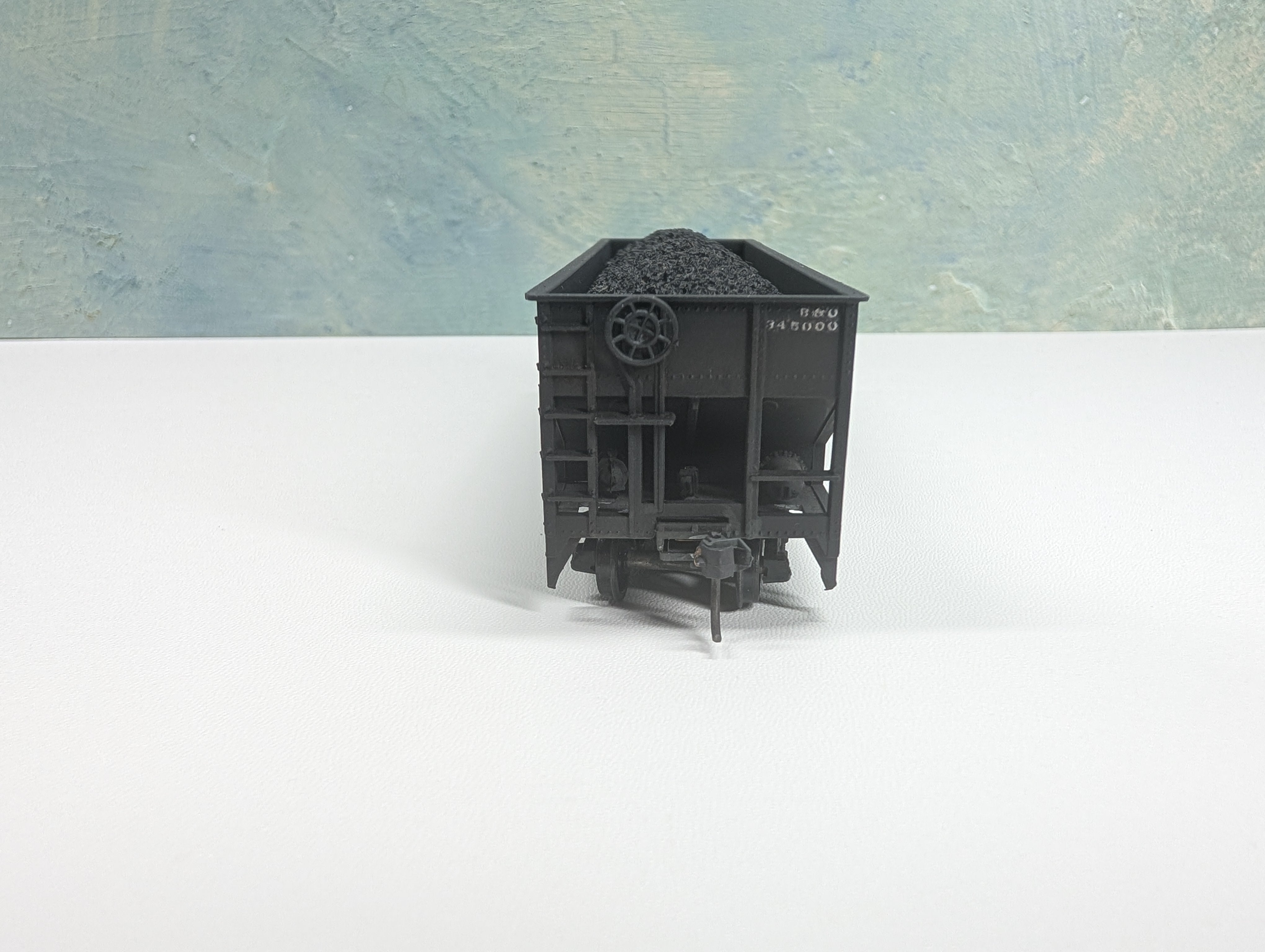 USED HO Scale 3 Bay Open Hopper w/ Coal Load Baltimore and Ohio B&O #435000 Weathering