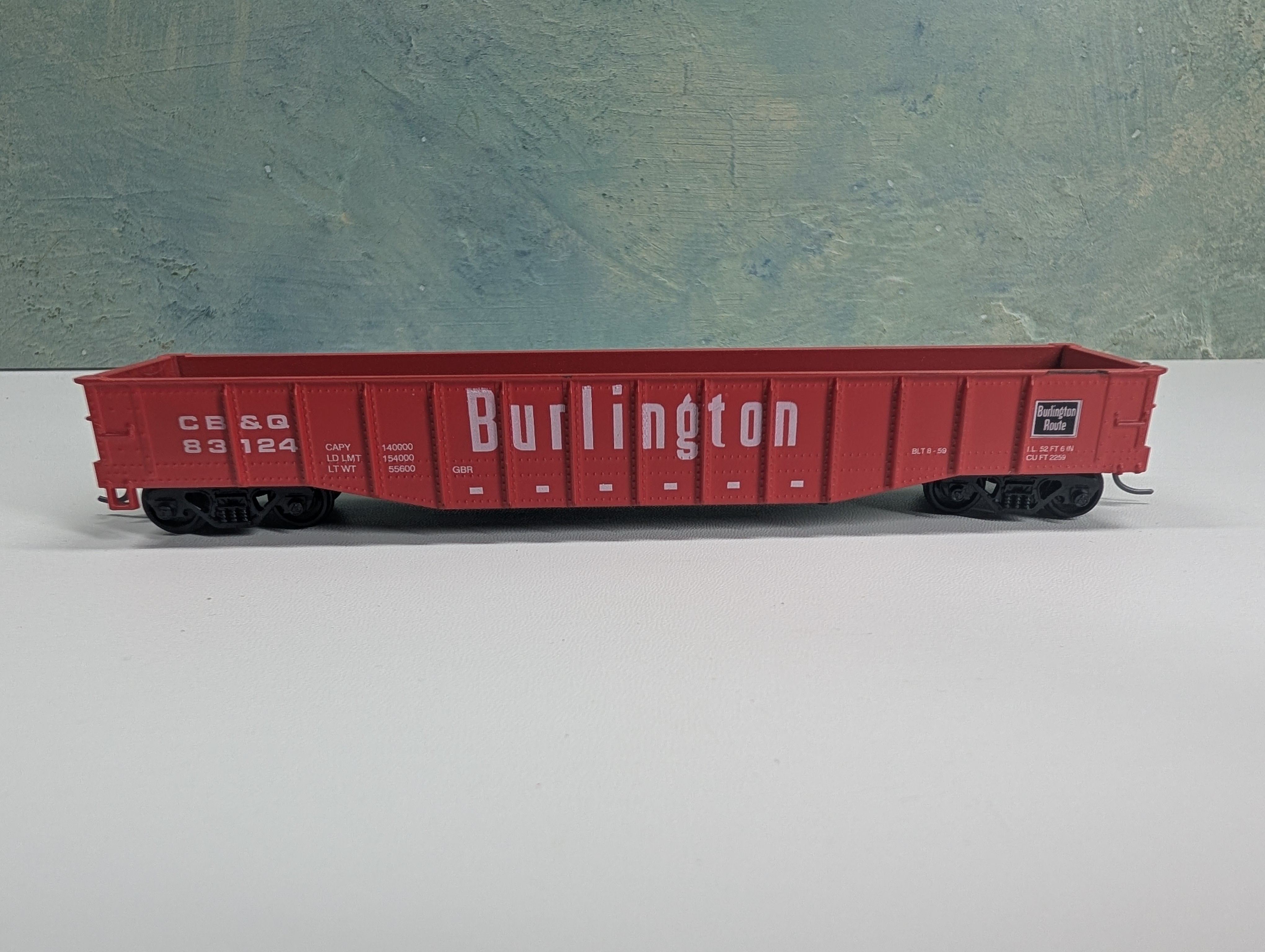 USED Athearn HO Scale Gondola Burlington CB&Q #83124