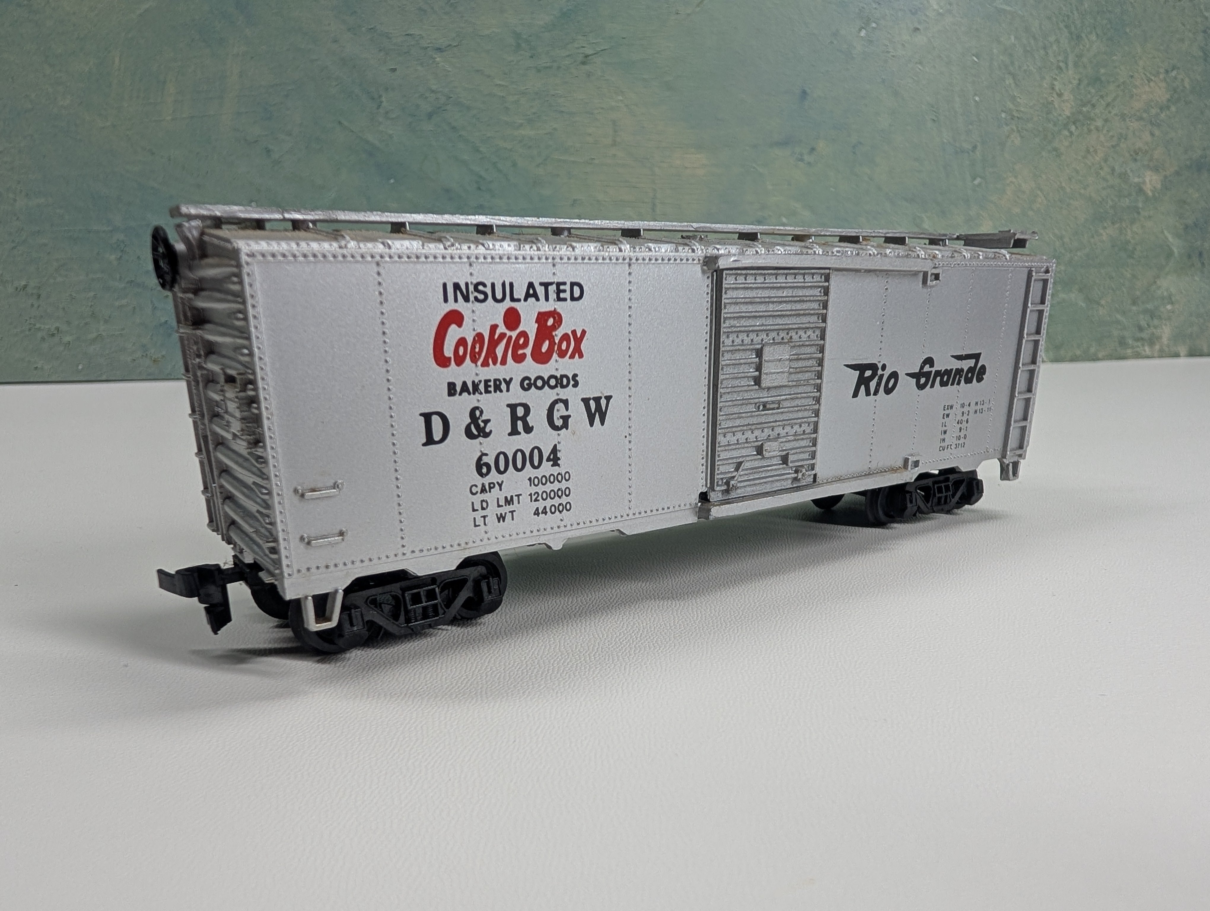 USED Bachmann HO Scale 40' Box Car w/ Modern Gearboxes Rio Grande D&RGW #60004