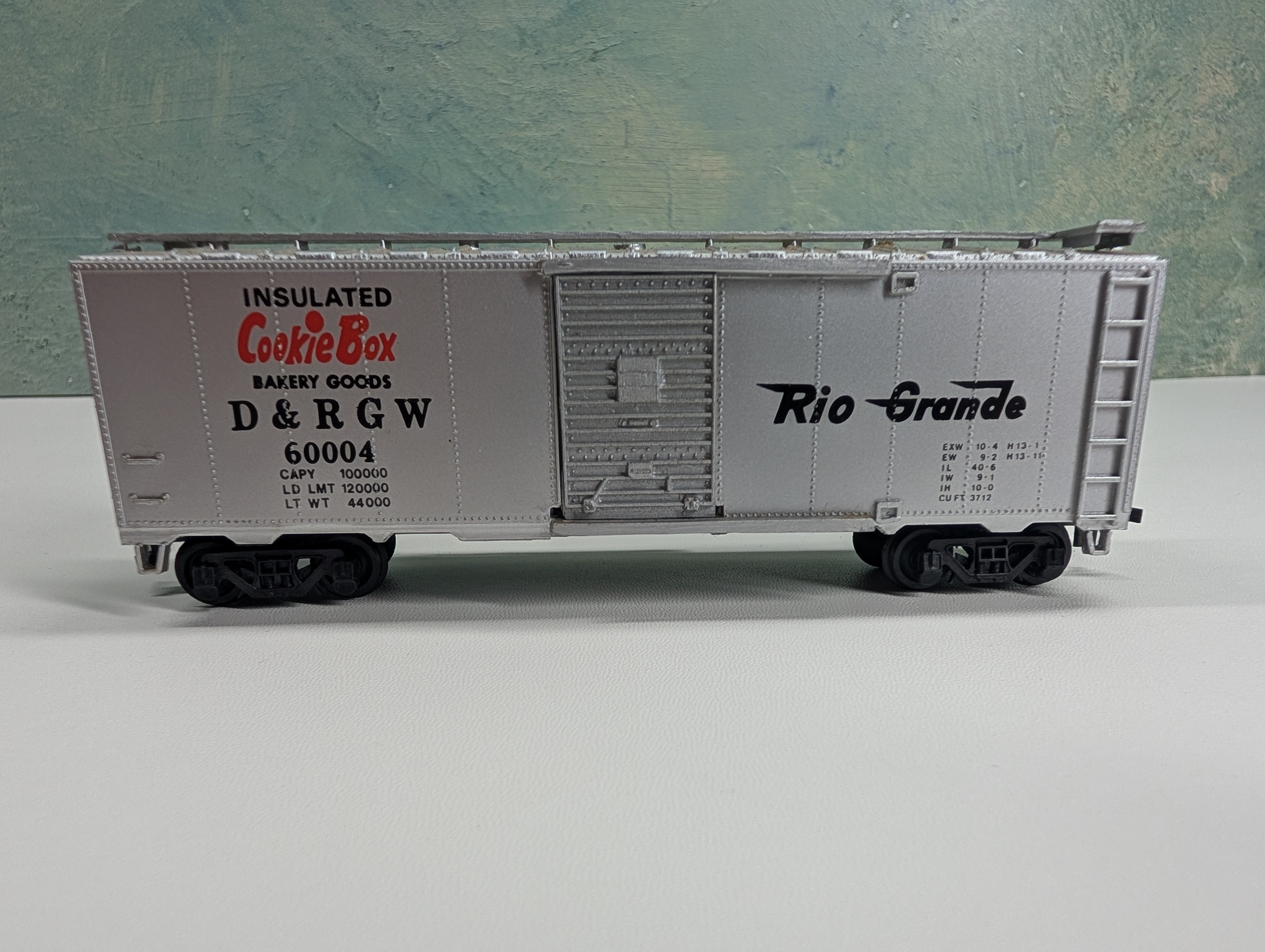 USED Bachmann HO Scale 40' Box Car w/ Modern Gearboxes Rio Grande D&RGW #60004
