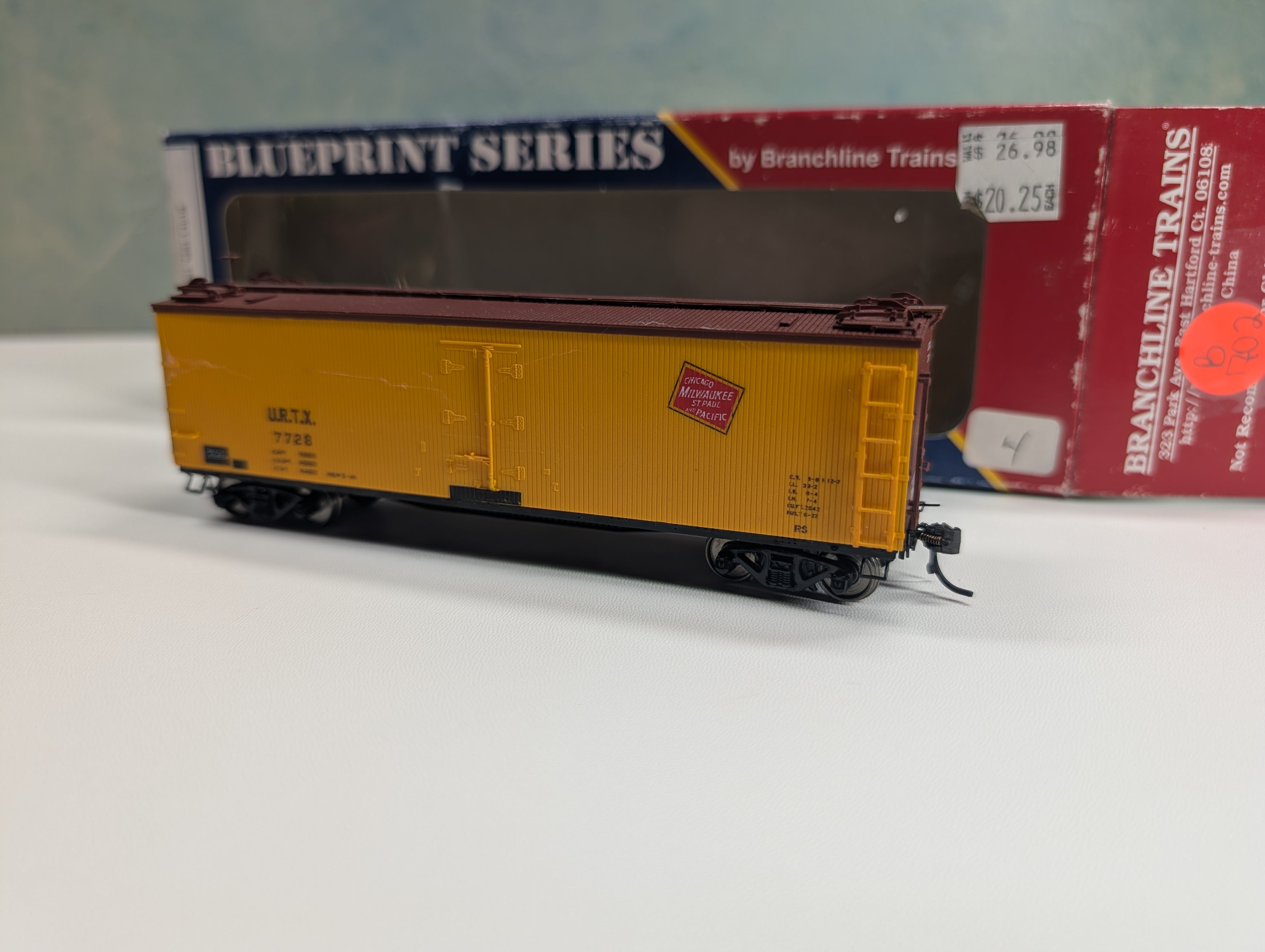 USED Branchline 112134 HO Scale 40' ACF Wood Reefer URTX #7728