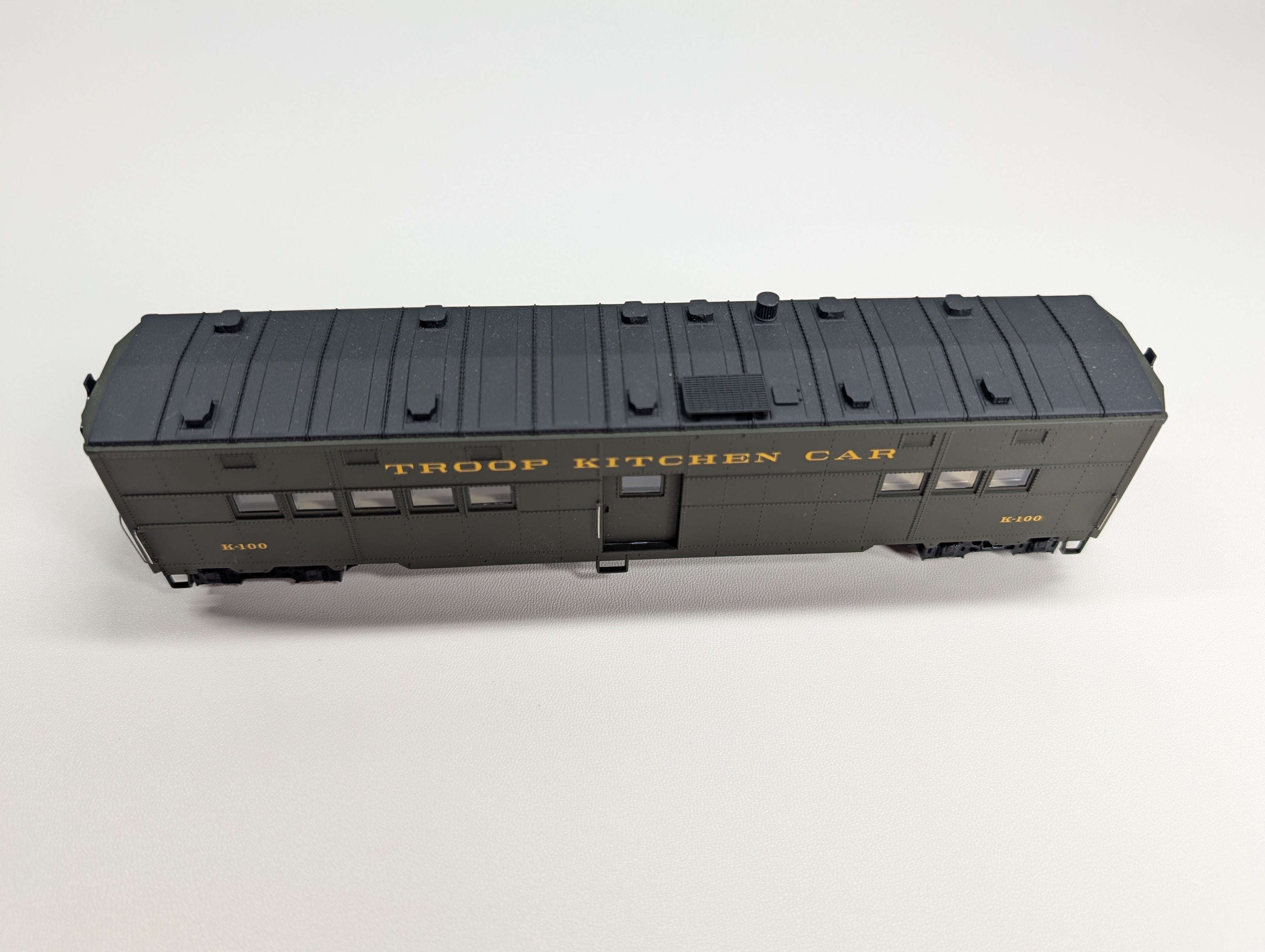 USED Walthers 932-4181 HO Scale ACF Troop Kitchen Car #K-100