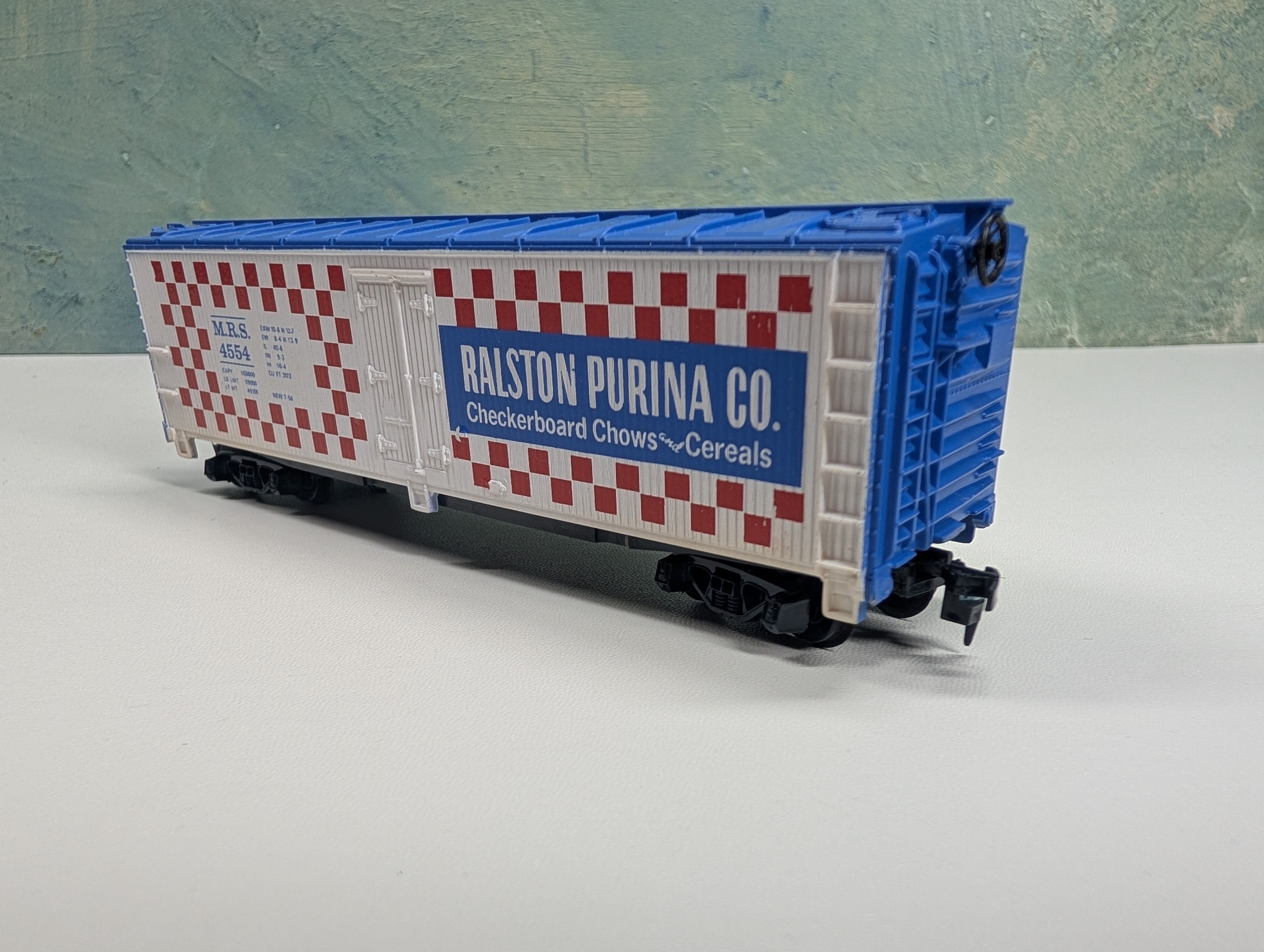 USED Tyco HO Scale 40' Billboard Box Car Ralston Purina MRS #4554