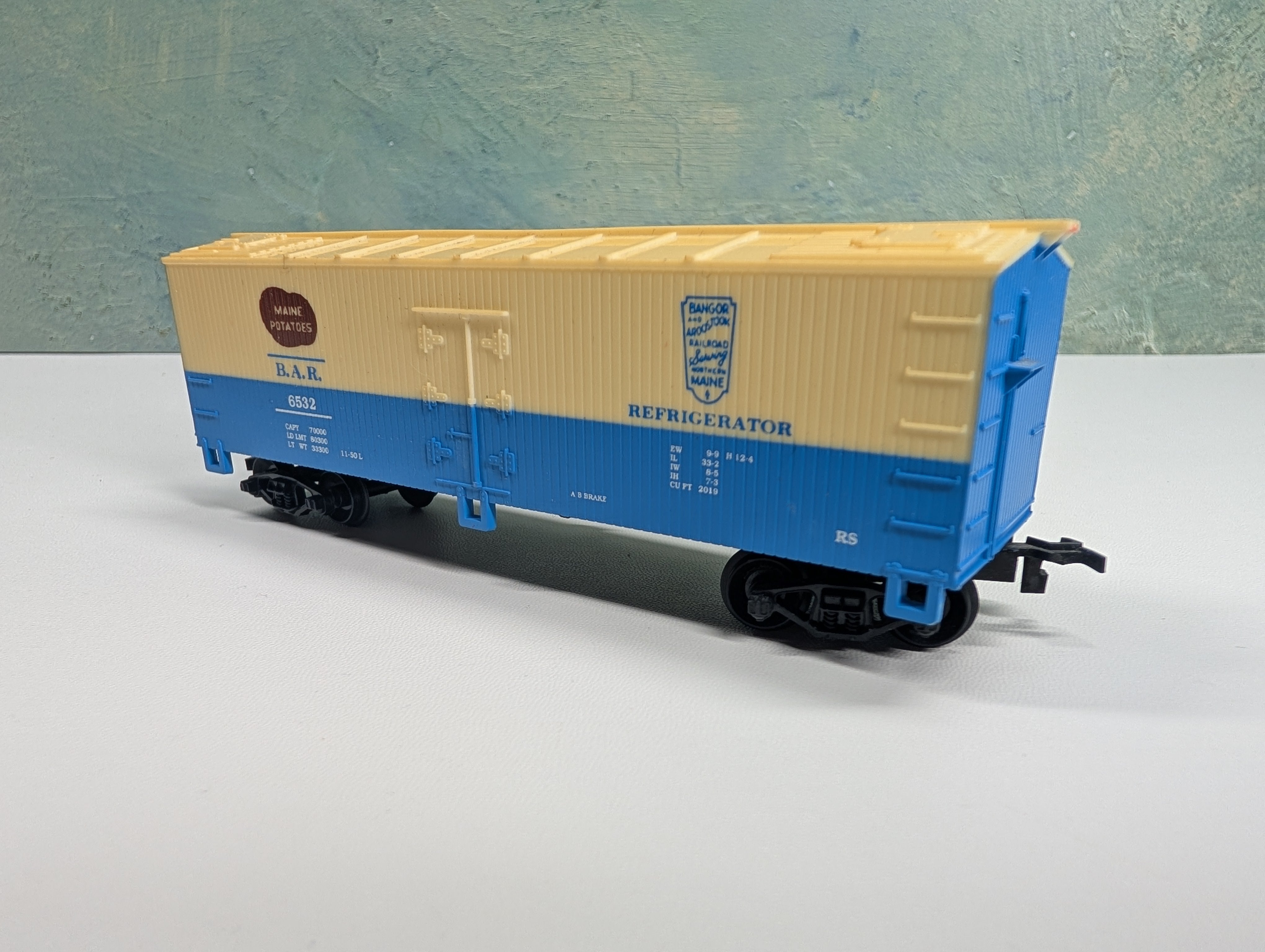 USED Life-Like HO Scale Wooden Reefer Bangor and Aroostook BAR #6532