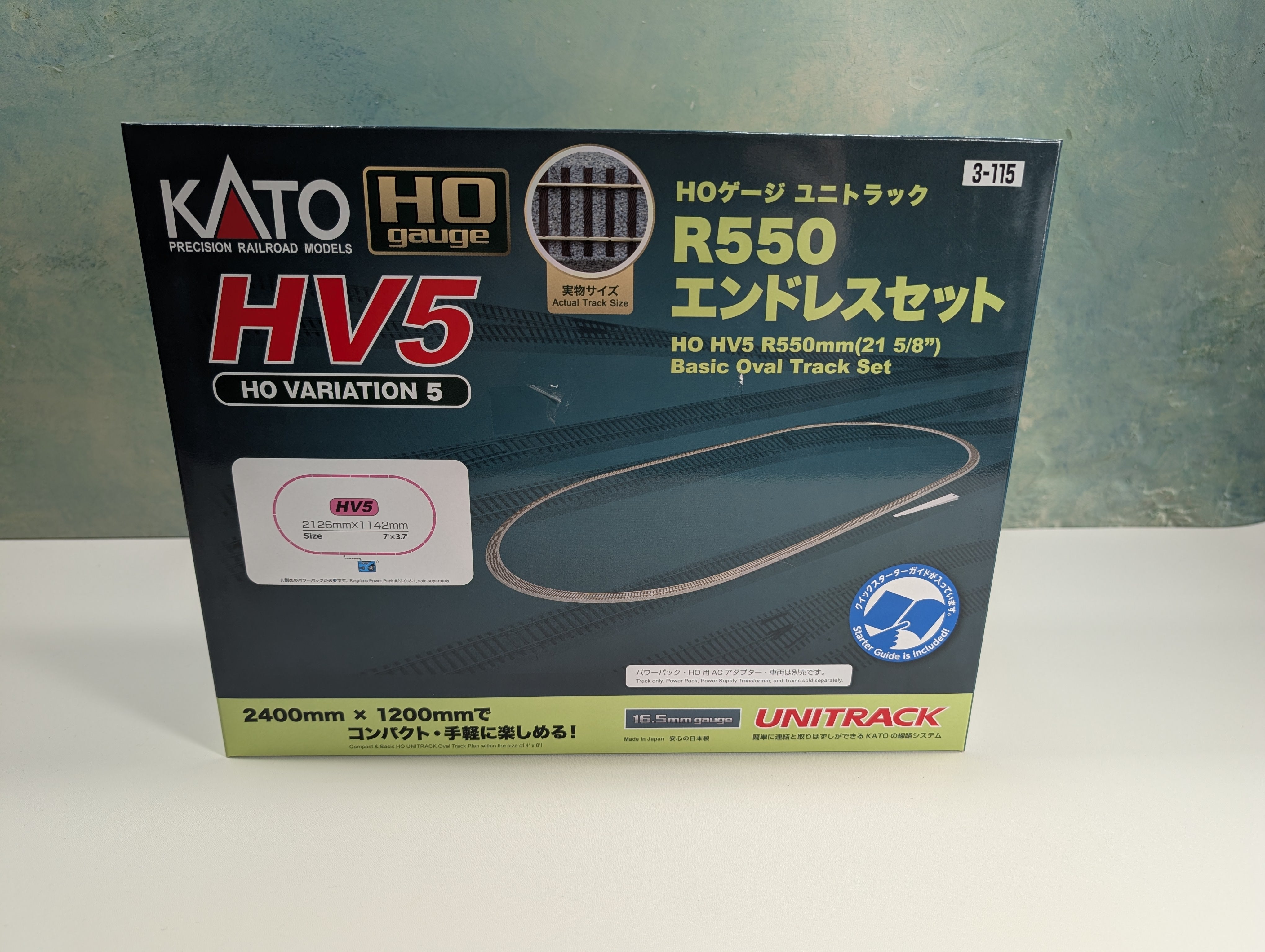 Kato #3-115 HO Scale Unitrack HV5 R550mm Basic Oval Track Set