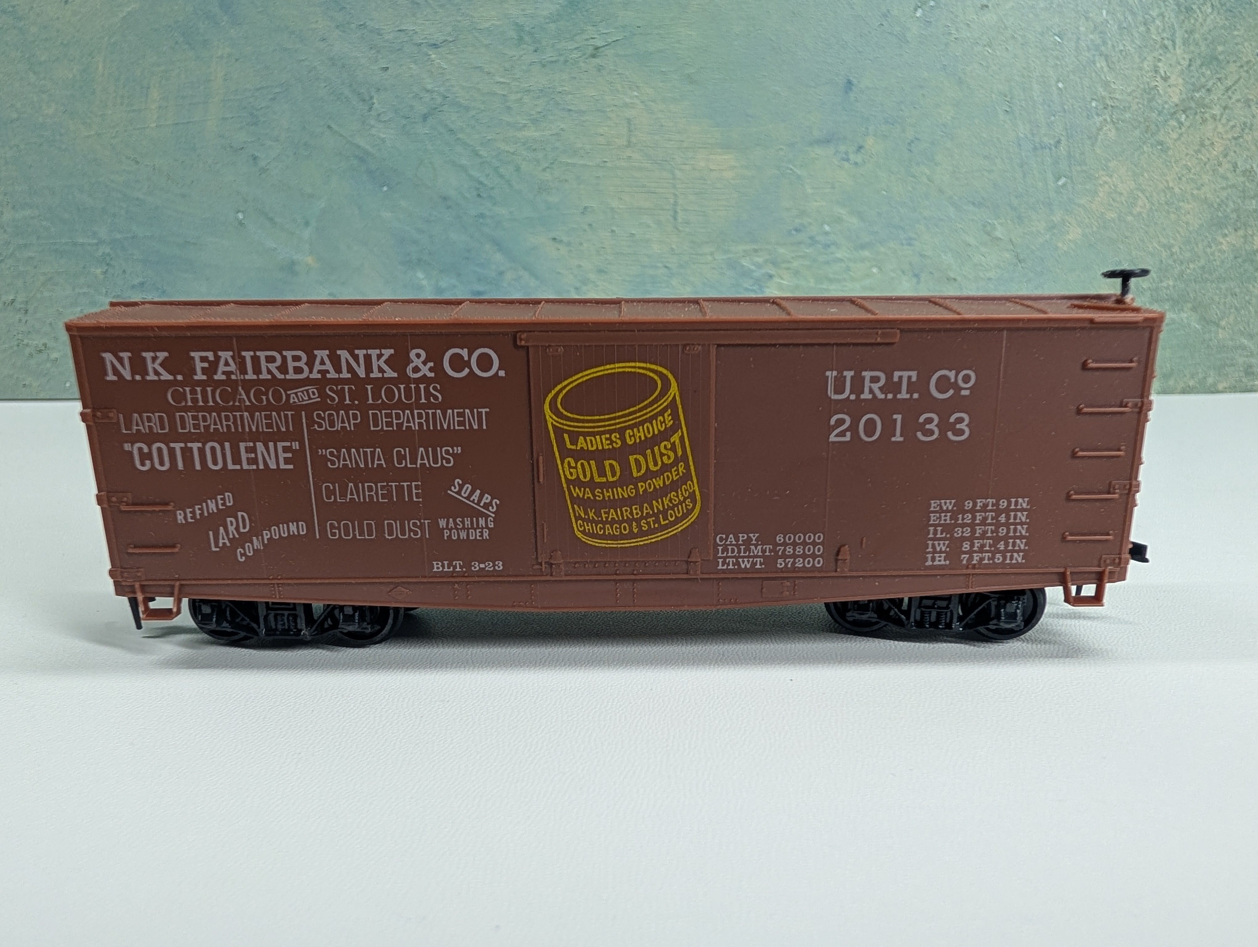 USED Roundhouse HO Scale Old Time Billboard Box Car Fairbanks & Co URTCo #20133