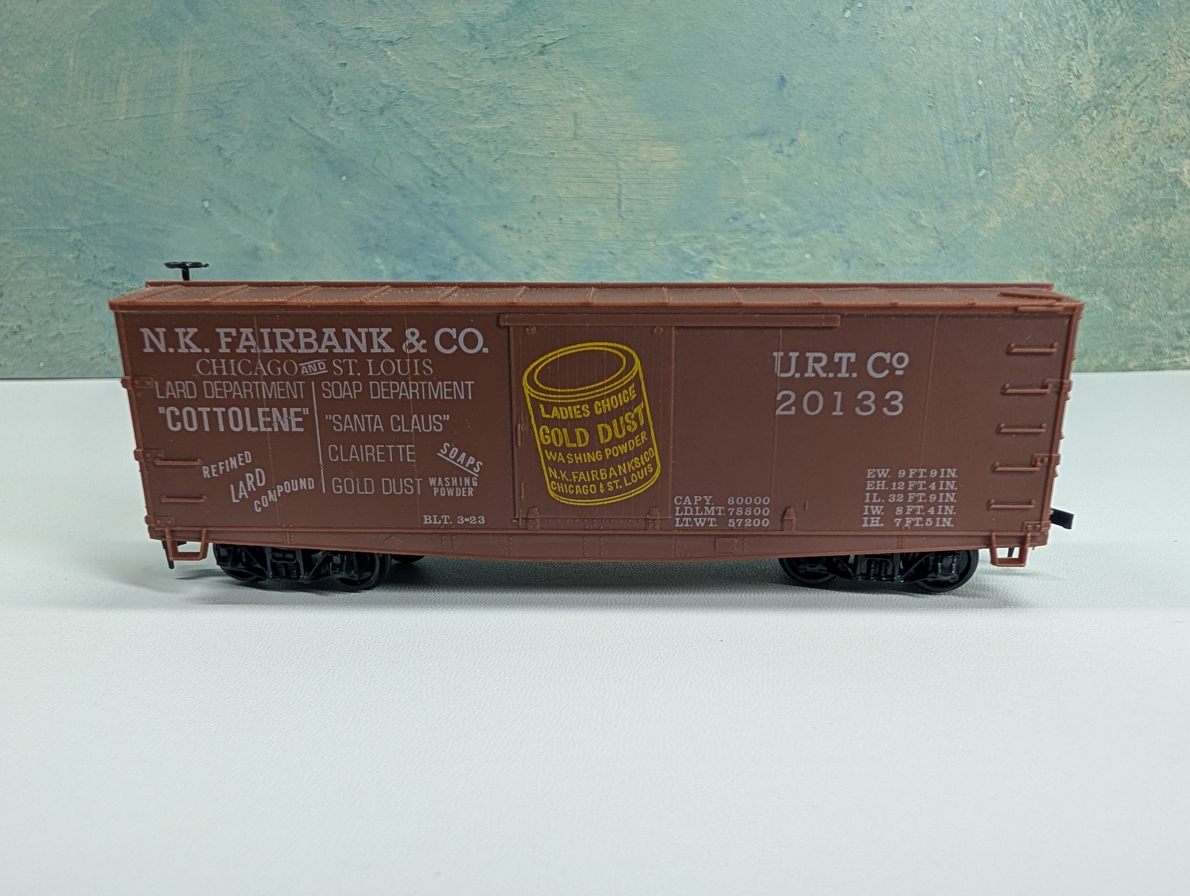 USED Roundhouse HO Scale Old Time Billboard Box Car Fairbanks & Co URTCo #20133