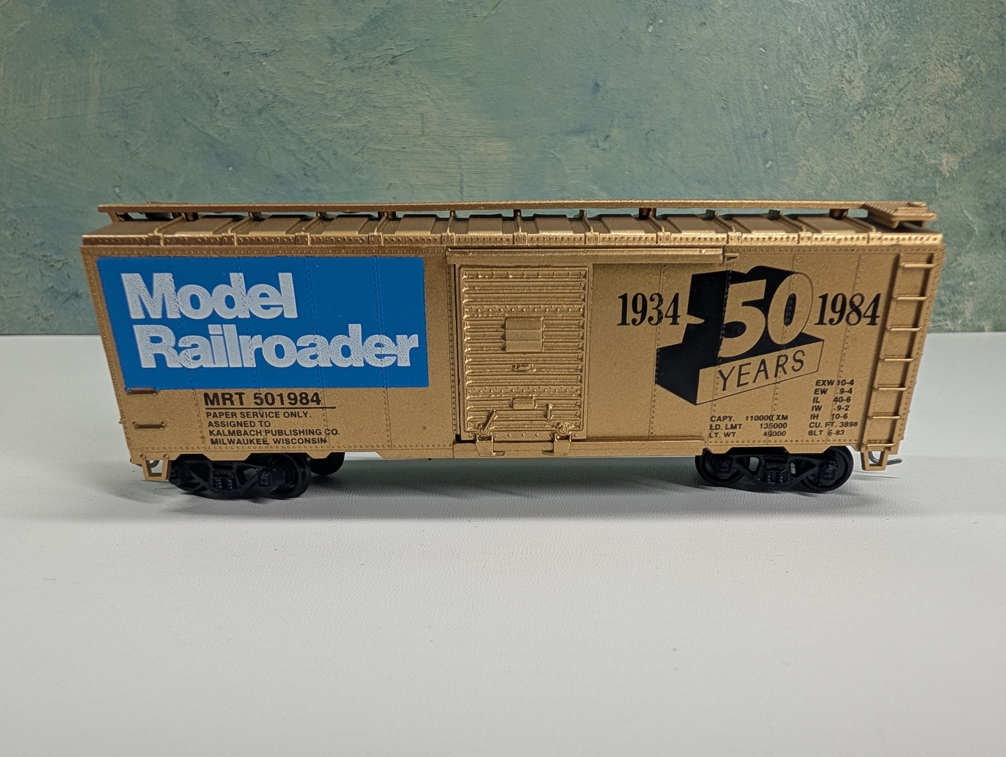 USED Athearn HO Scale 40' Box Car Model Railroader Anniversary Car MRT #501984