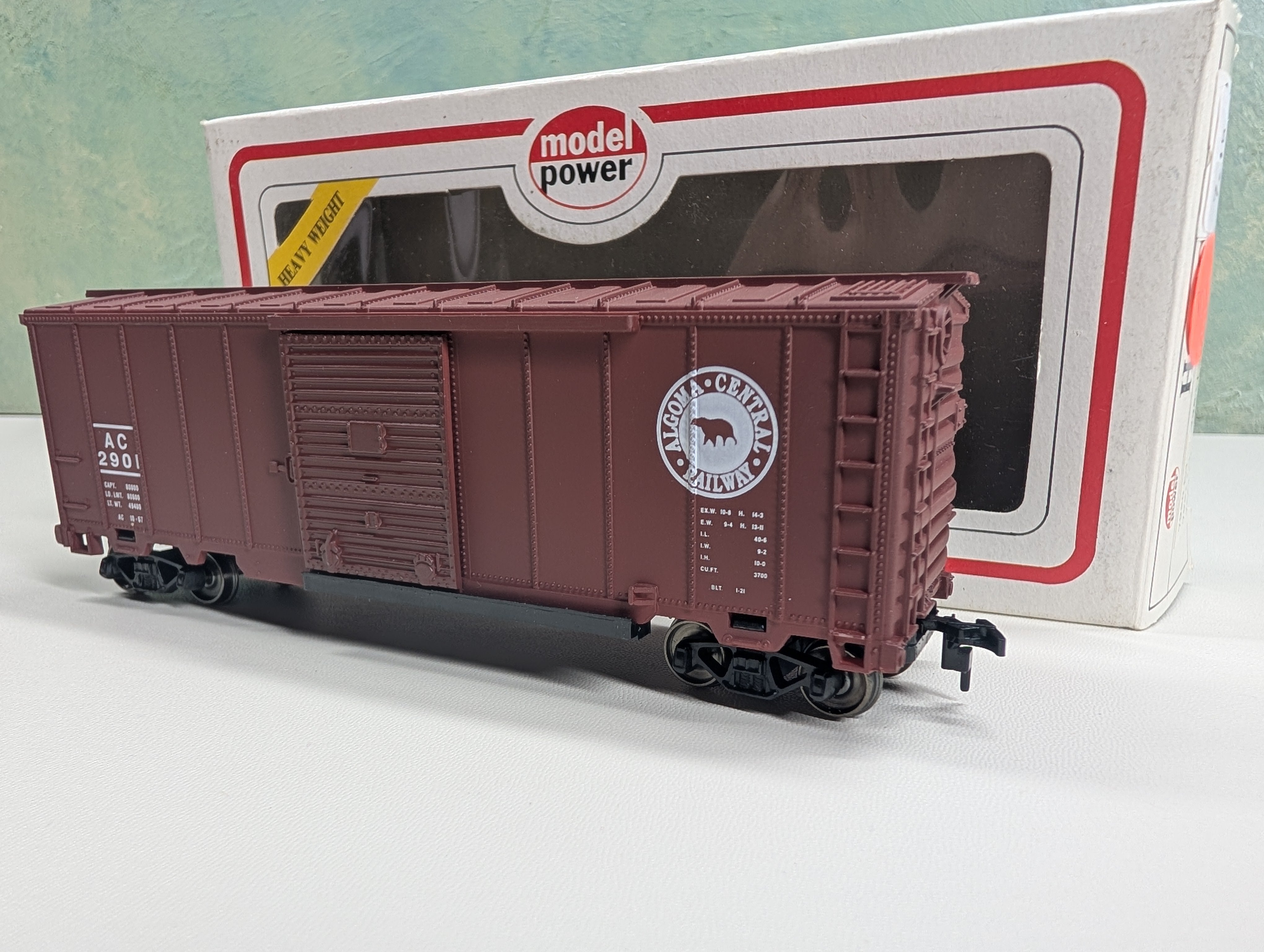 USED Model Power 7950 HO Scale 40' Box Car Algoma Central AC #2901 Metal Wheels
