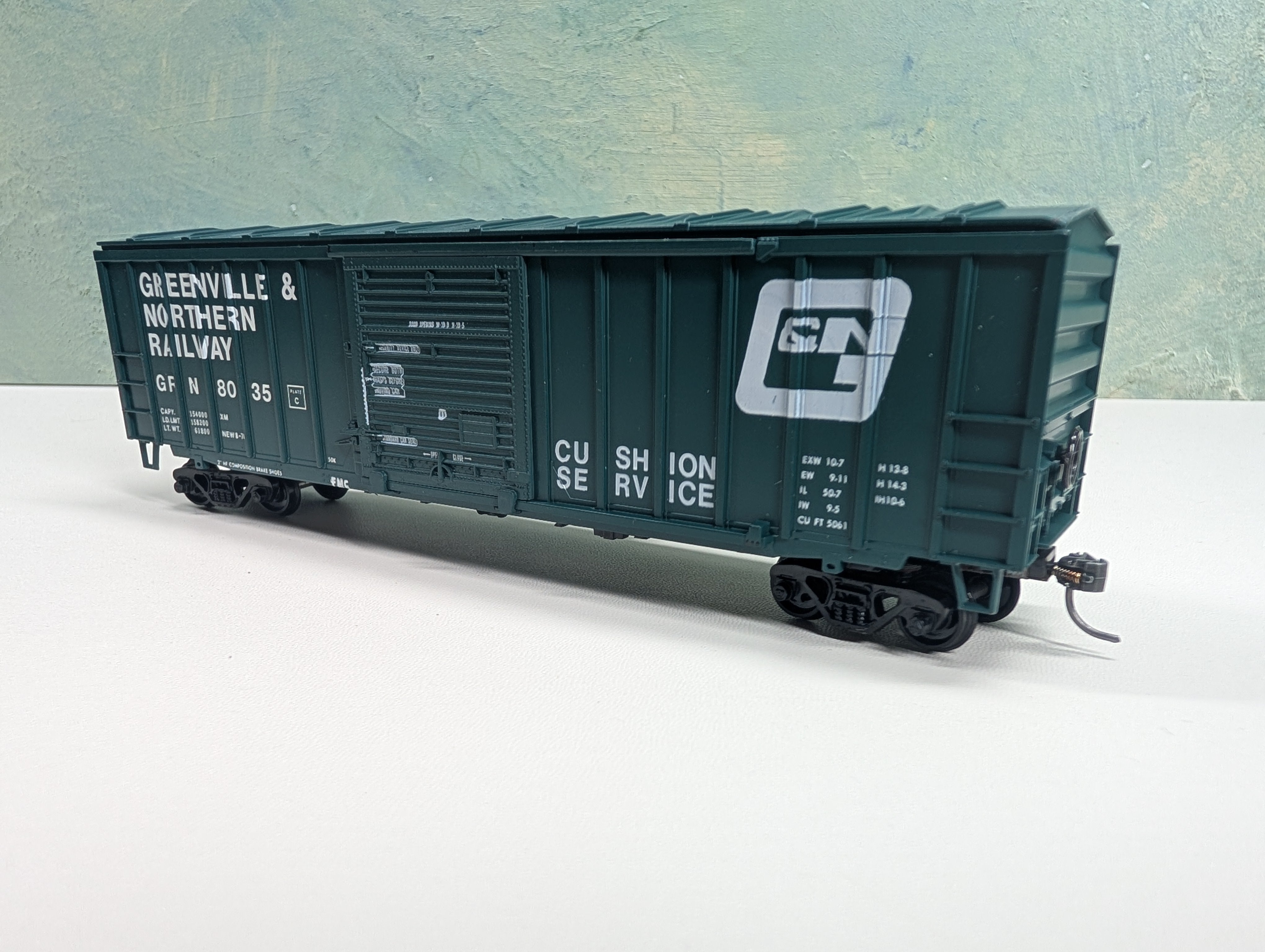USED Athearn HO Scale 50' Box Car Greenville & Northern GRN #8035