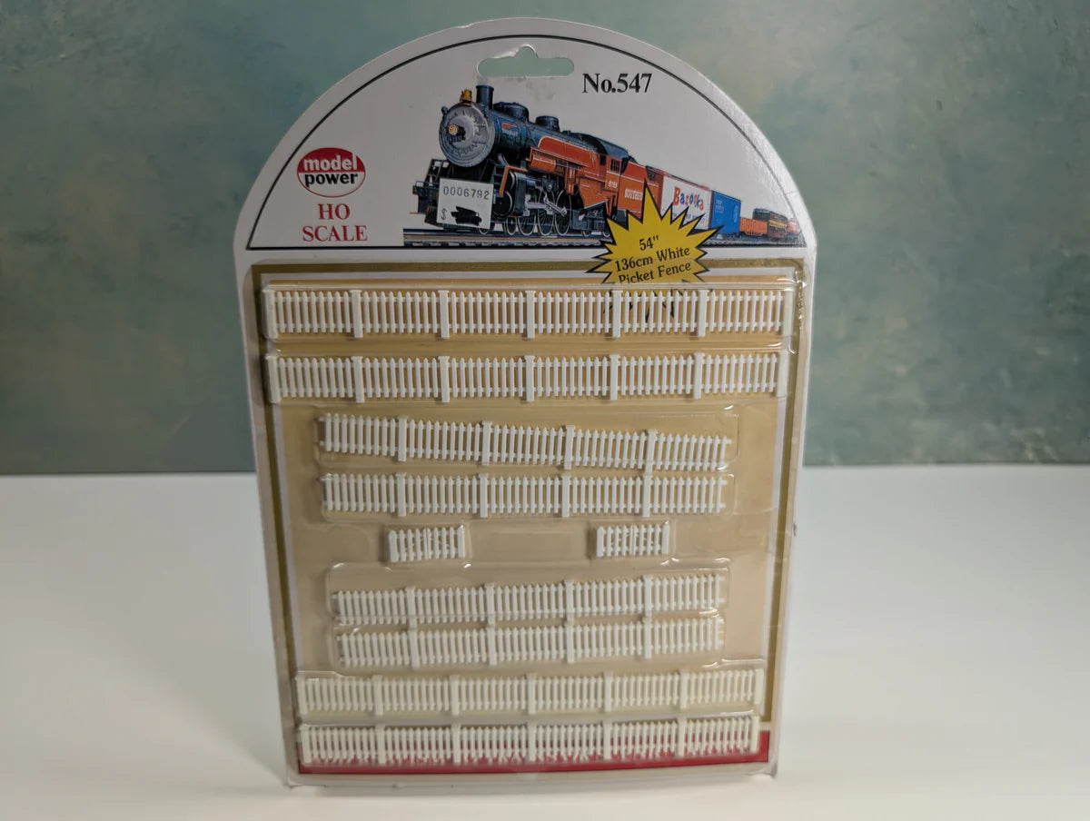 Model Power 547 HO Scale White Picket Fence
