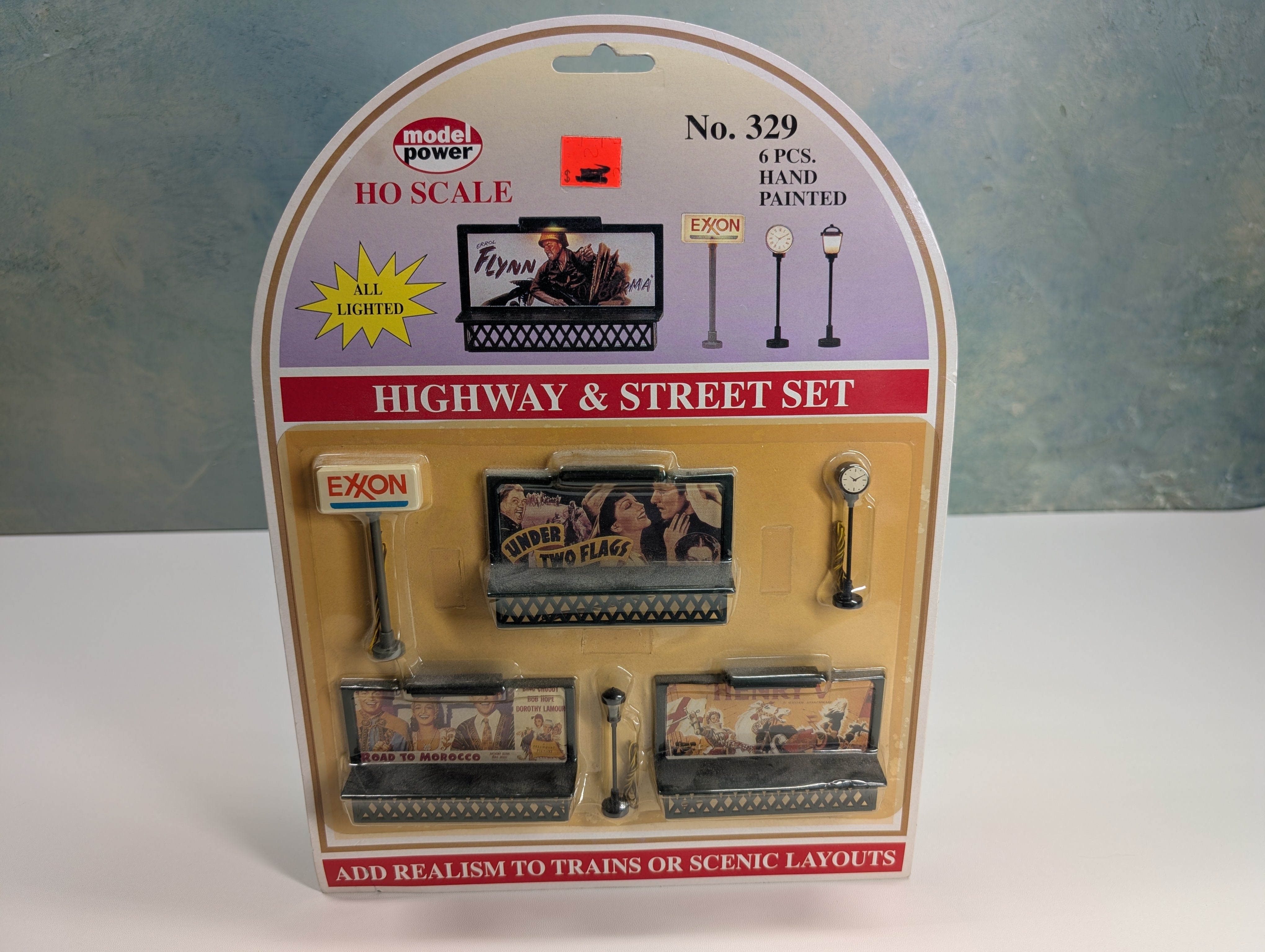 Model Power 329 HO Scale Highway & Street Set, Billboard, Exxon Sign + more