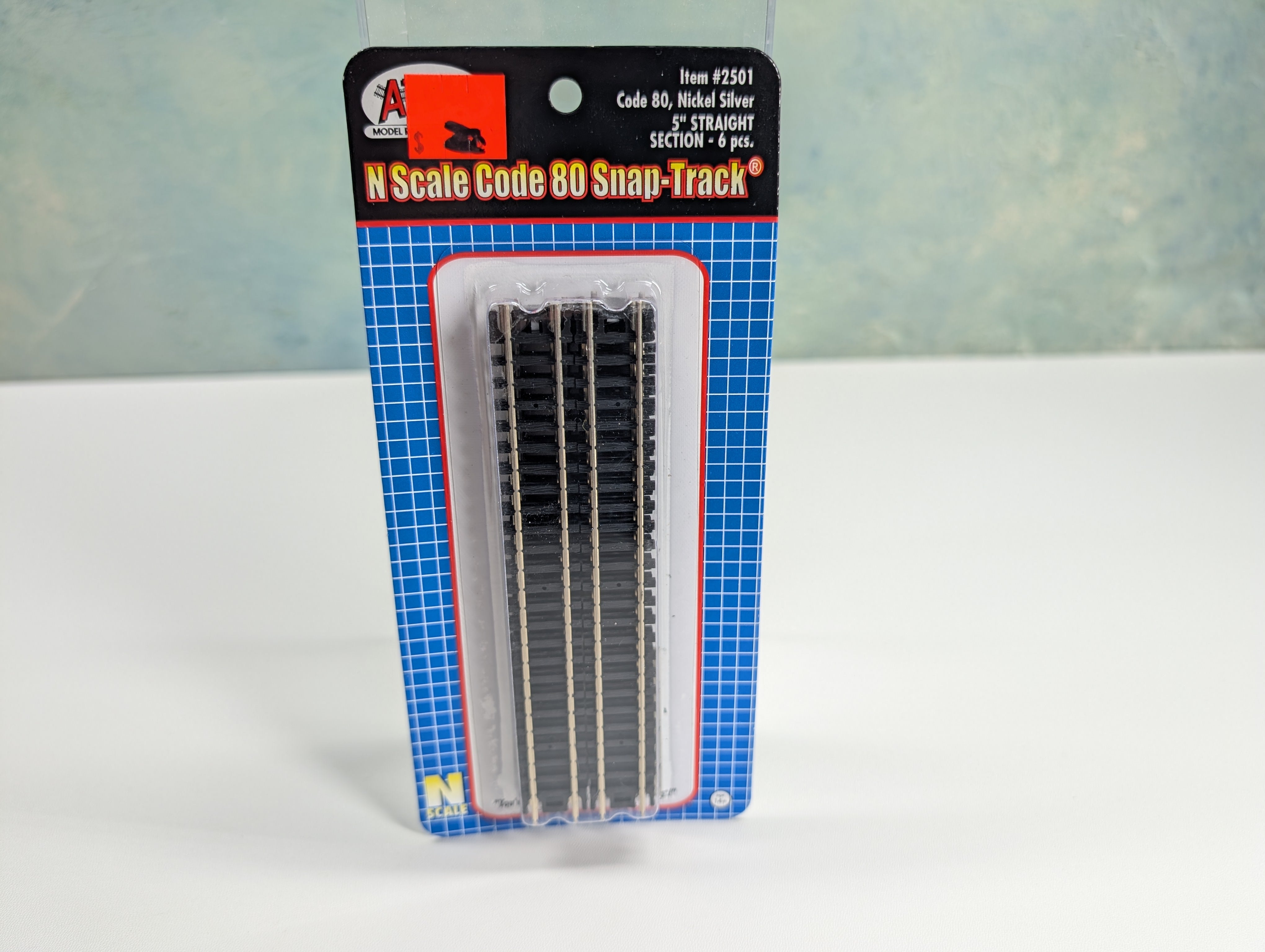 Atlas 2501 N Scale Code 80 5" Straight Nickel Silver Snap Track (6 pcs)