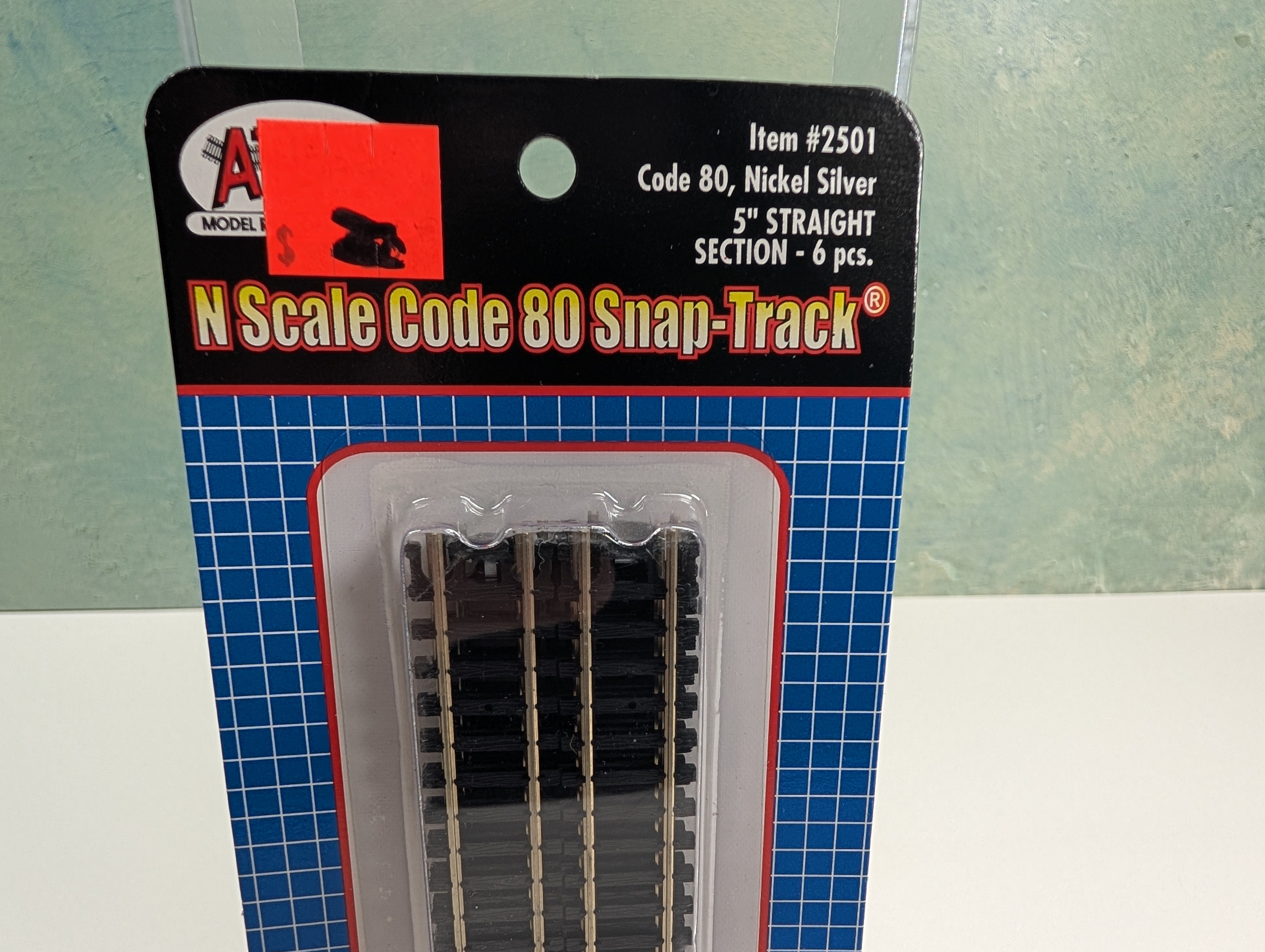 Atlas 2501 N Scale Code 80 5" Straight Nickel Silver Snap Track (6 pcs)