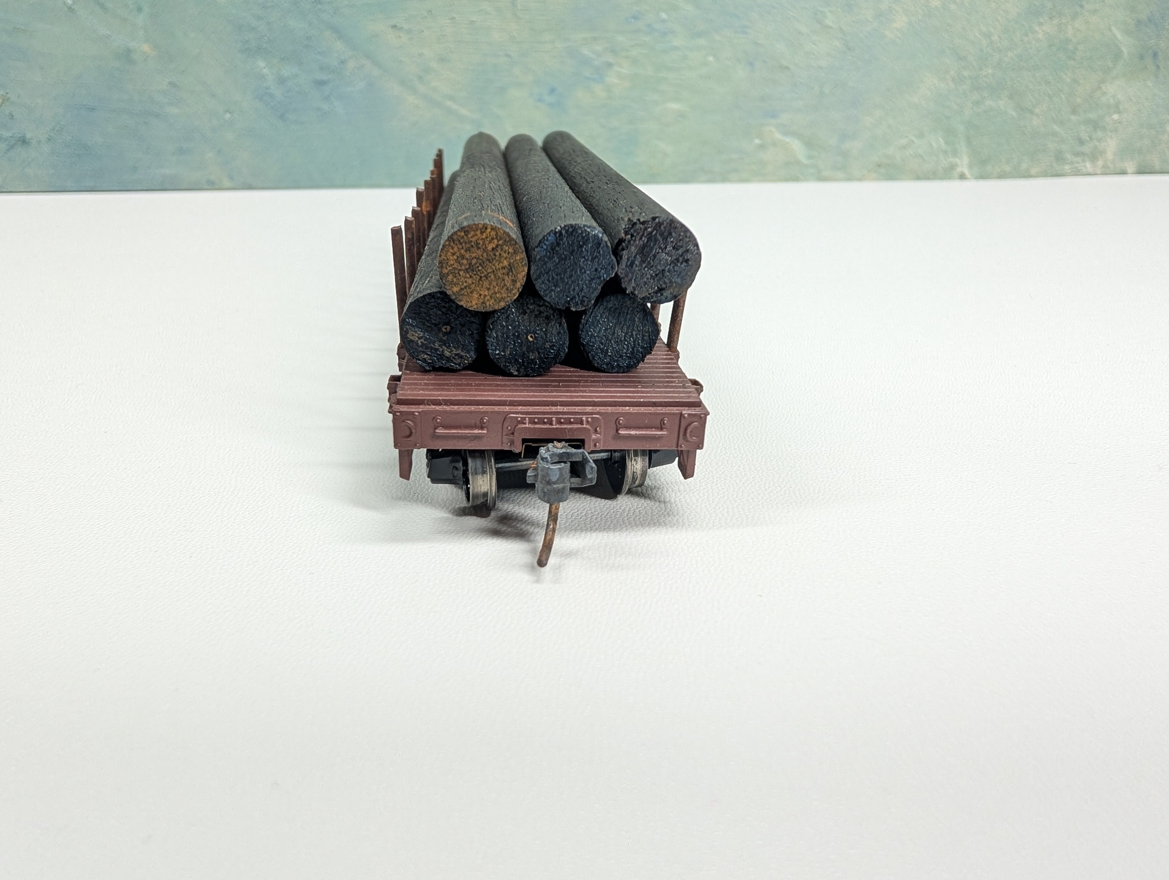 USED Athearn HO Scale Stake Flat Car w/ Lumber New York Central NYC #499706 Metal Wheels