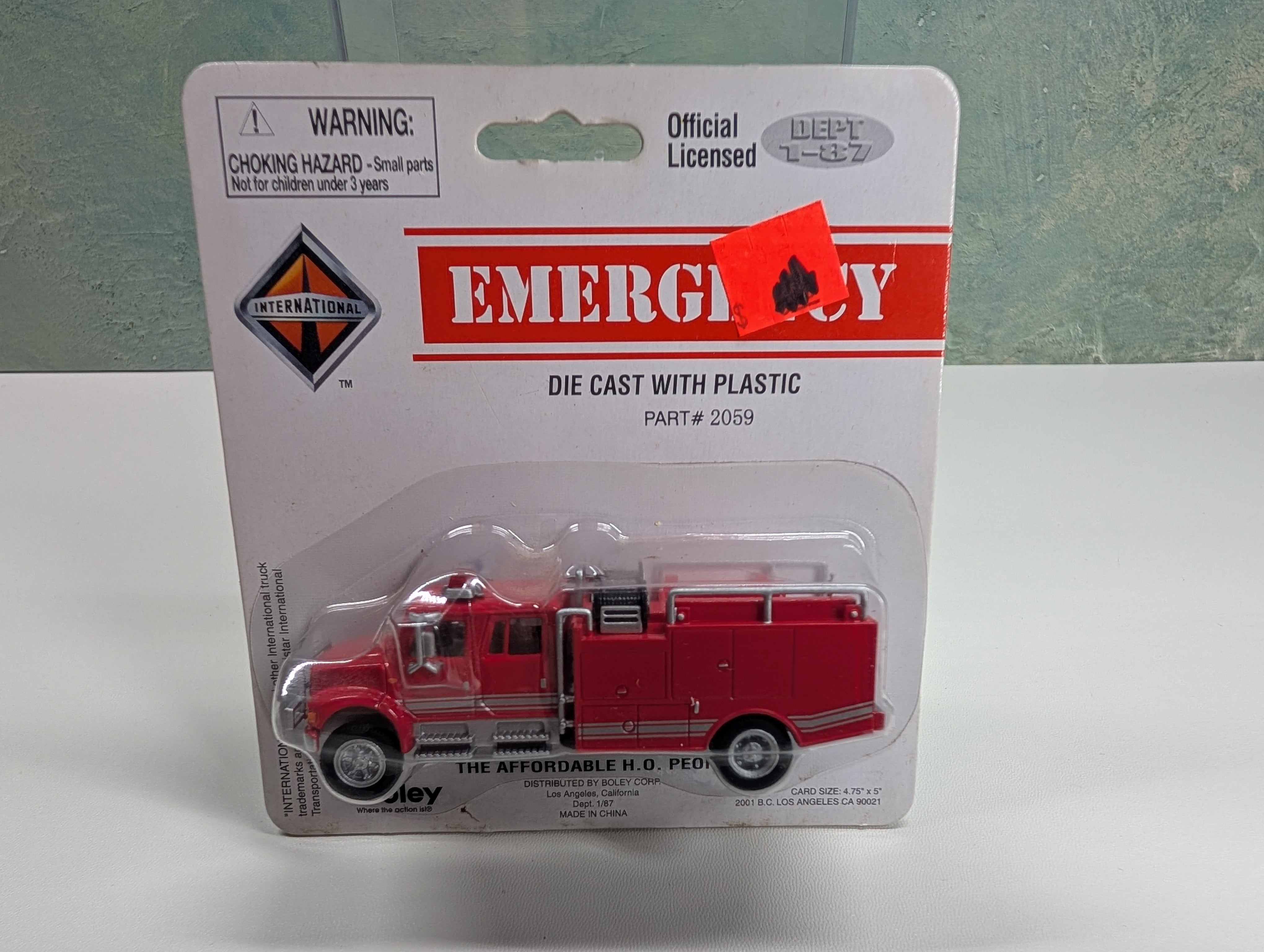 Boley HO Scale International Emergency Vehicle Crew Cab Brush Fire Truck Red Cab/Body