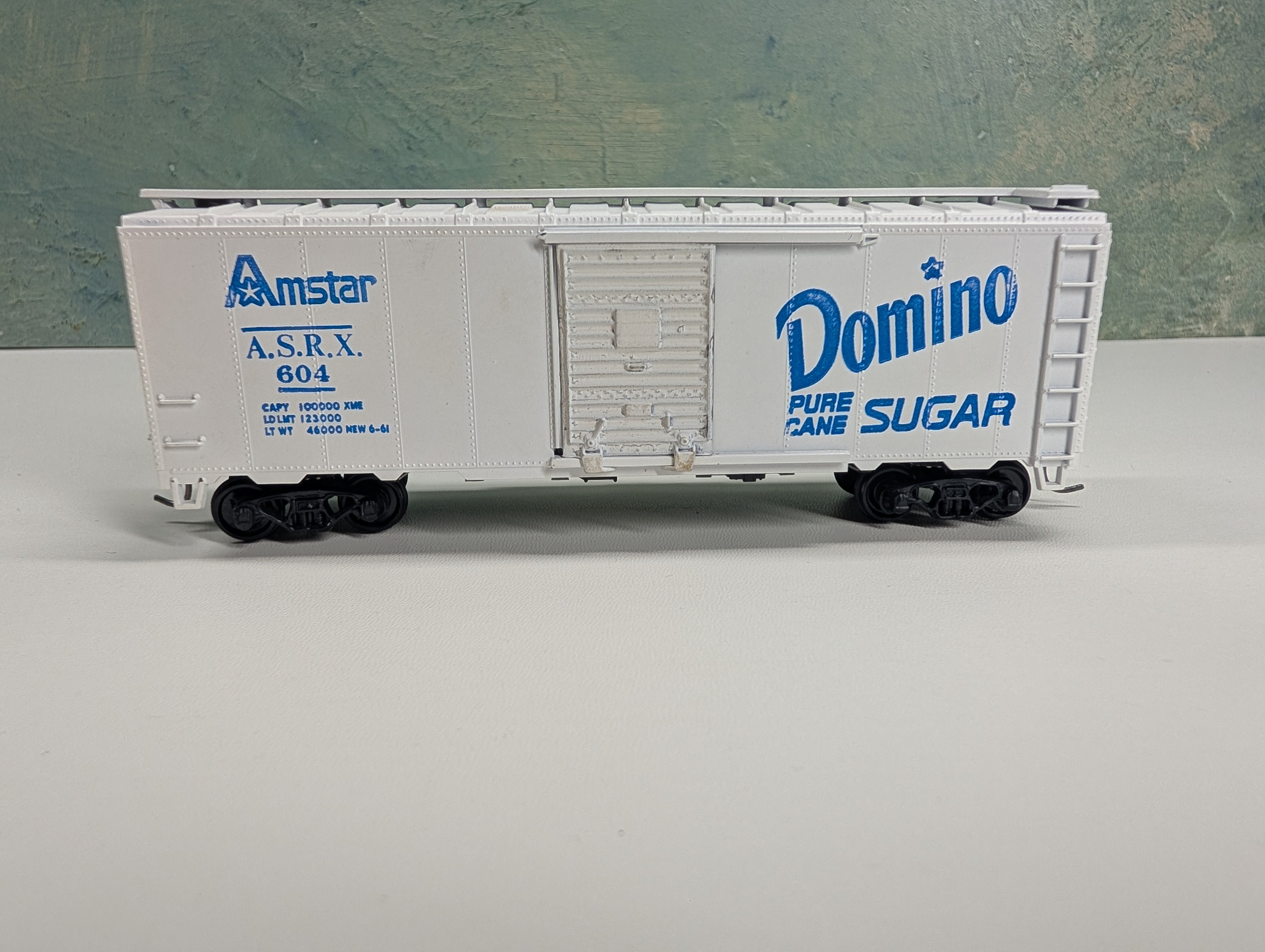 USED Athearn HO Scale 40' Box Car Domino Sugar Amstar ASRX #604 Pure Cane Sugar, Bev-Bel