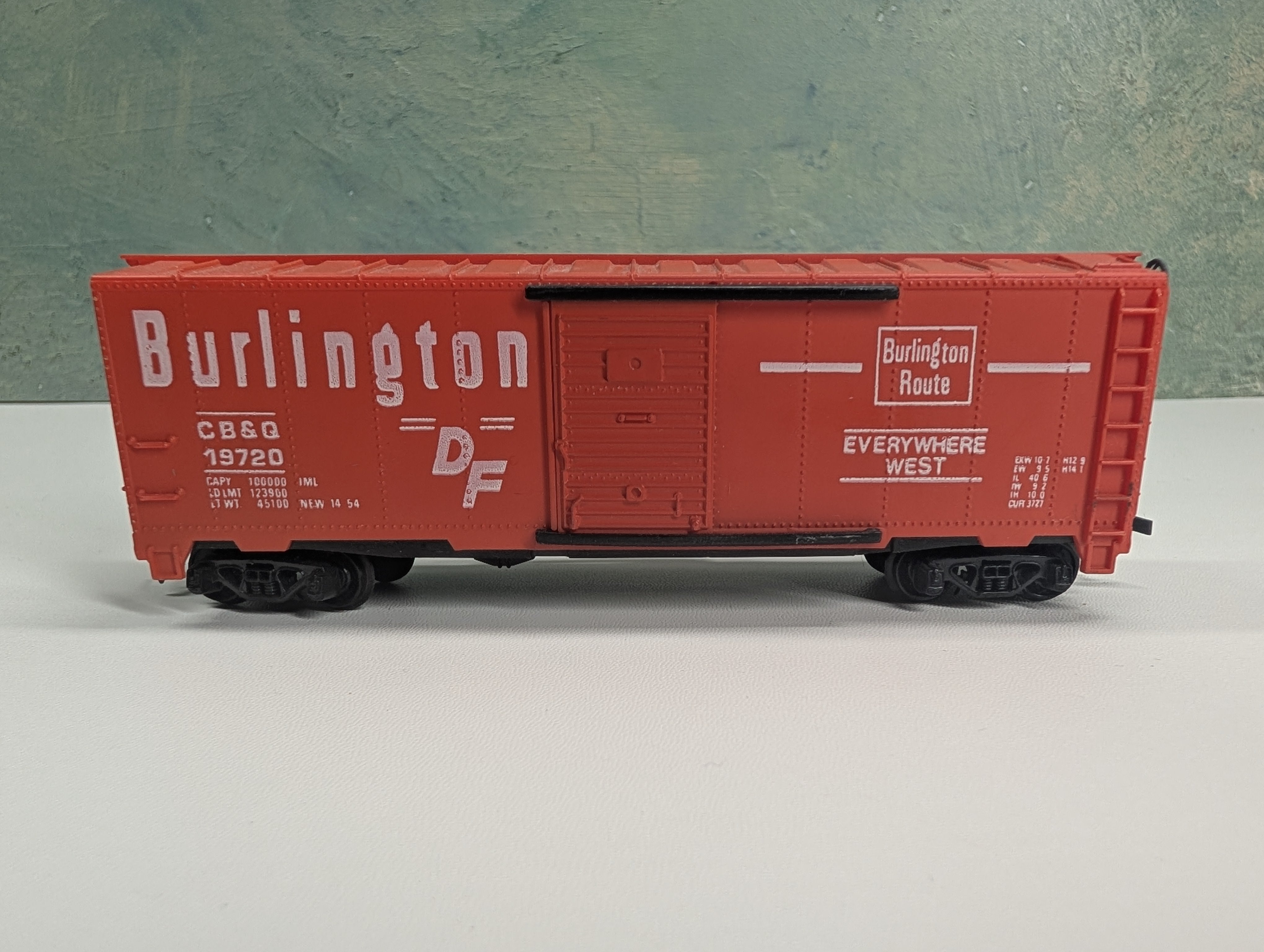 USED Tyco HO Scale 40' Box Car Burlington CB&Q #19720