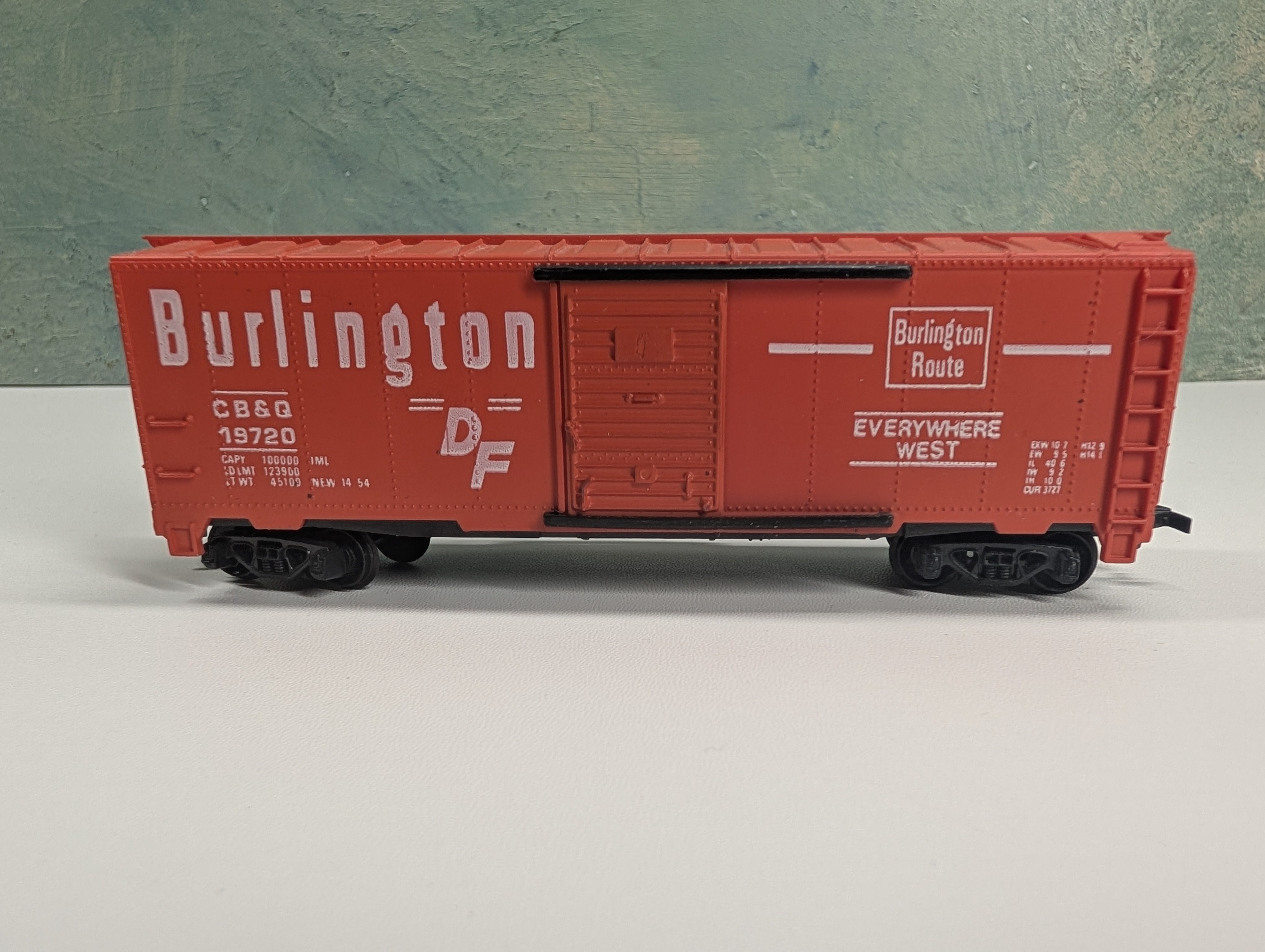 USED Tyco HO Scale 40' Box Car Burlington CB&Q #19720