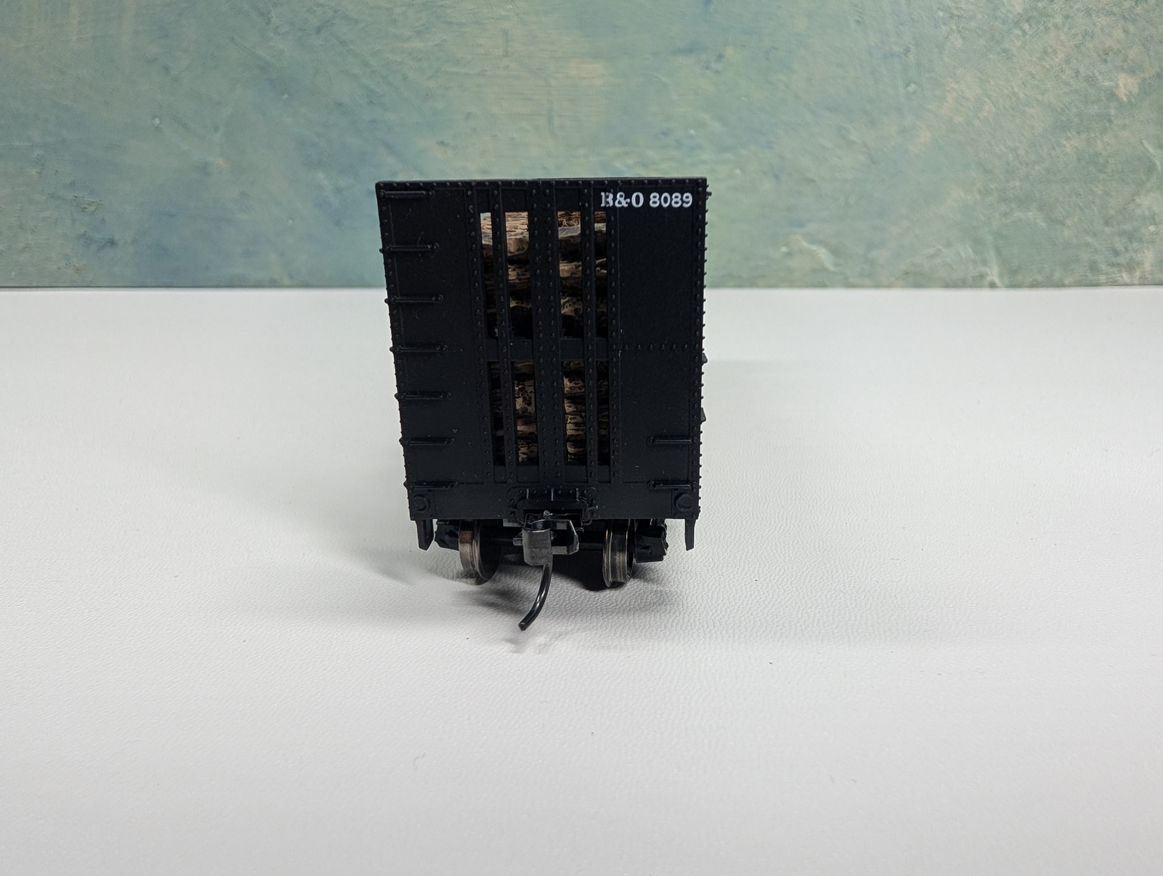 USED Athearn HO Scale 40' Bulkhead Flat Car w/ Load Baltimore and Ohio B&O #8089 Metal Wheels