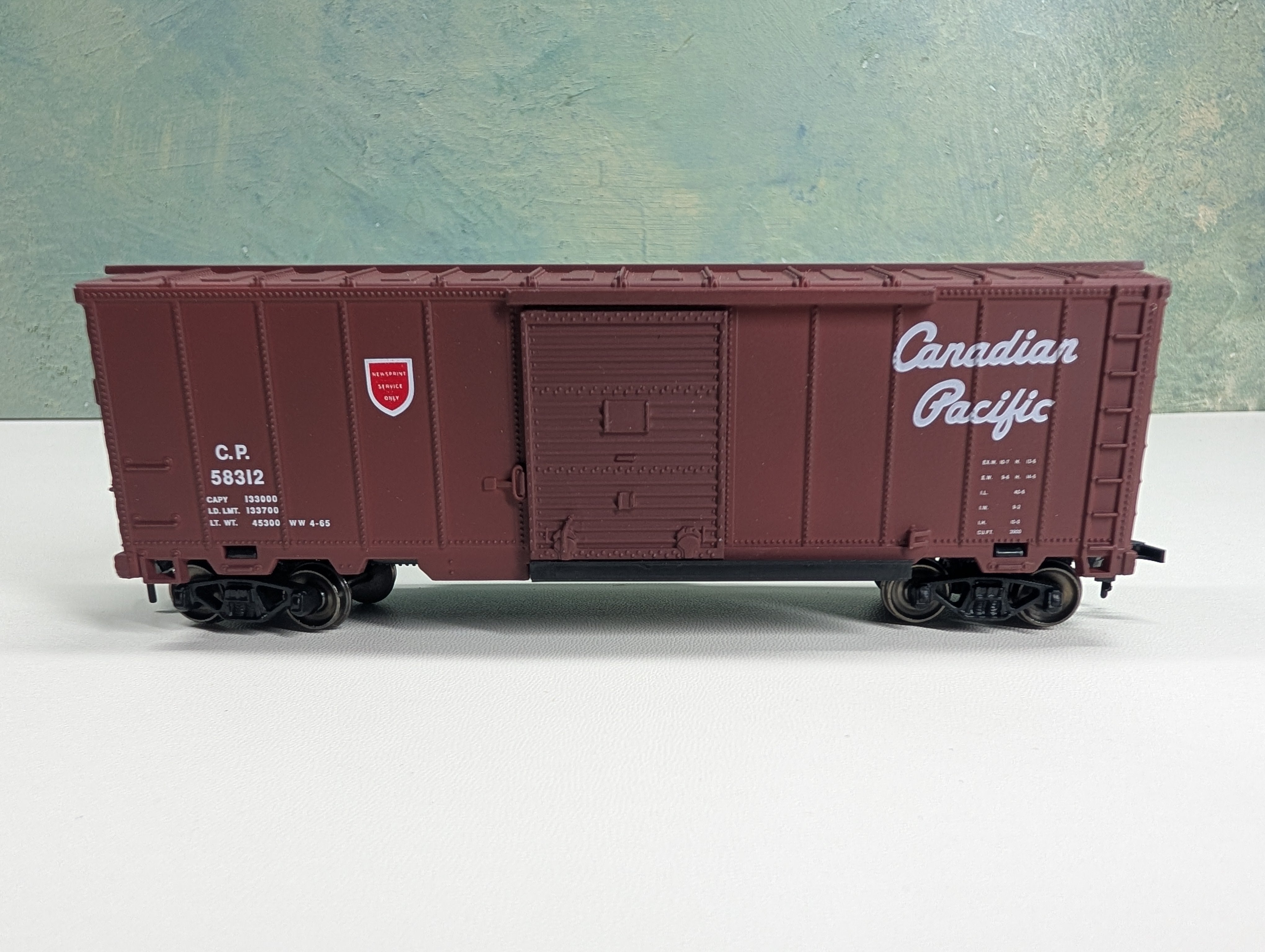 USED Model Power HO Scale 40' Box Car Canadian Pacific CP #58312 Metal Wheels