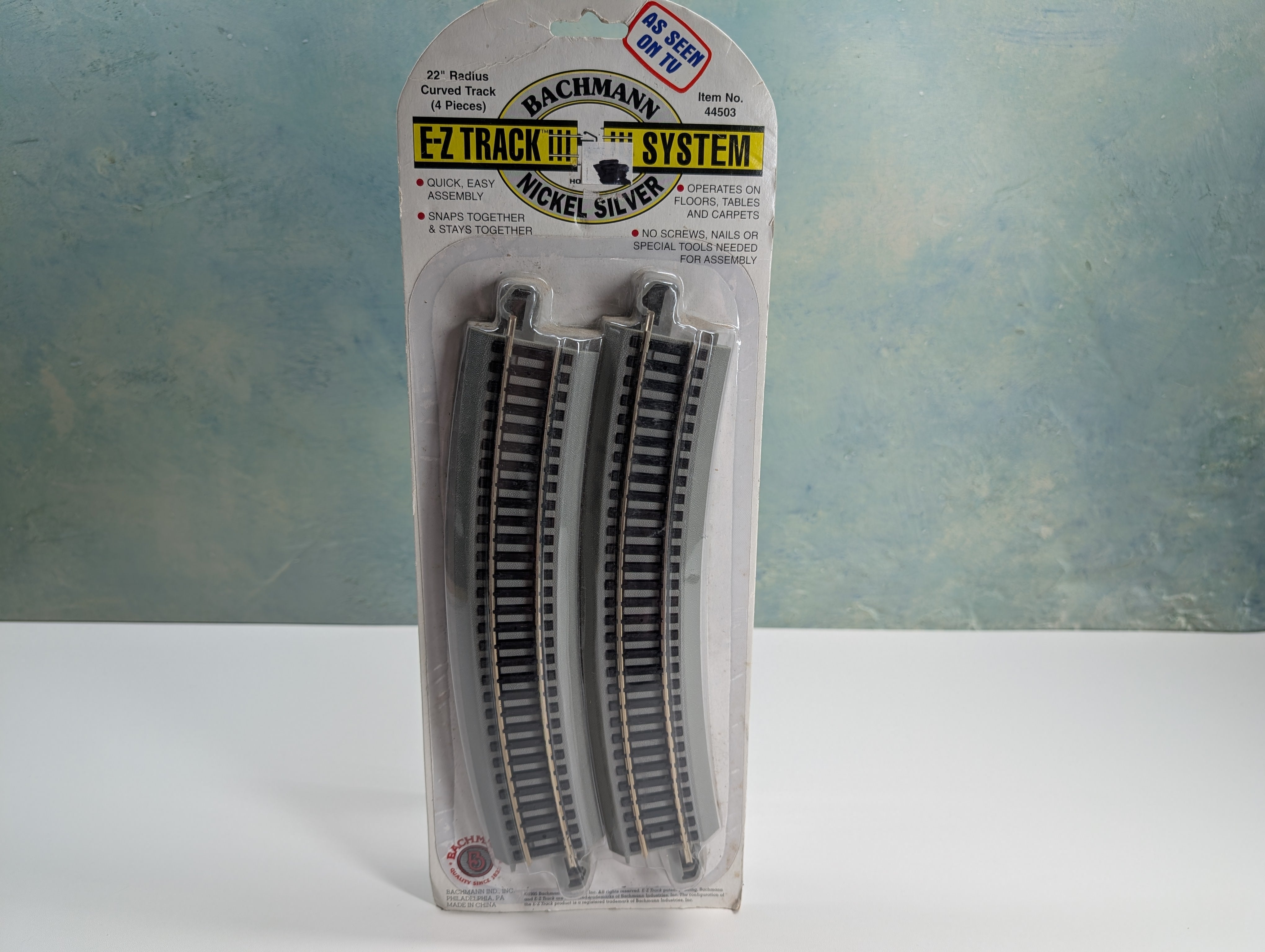 Bachmann 44503 HO Scale 22" Radius Curved E-Z Track Nickel Silver (4 pcs)