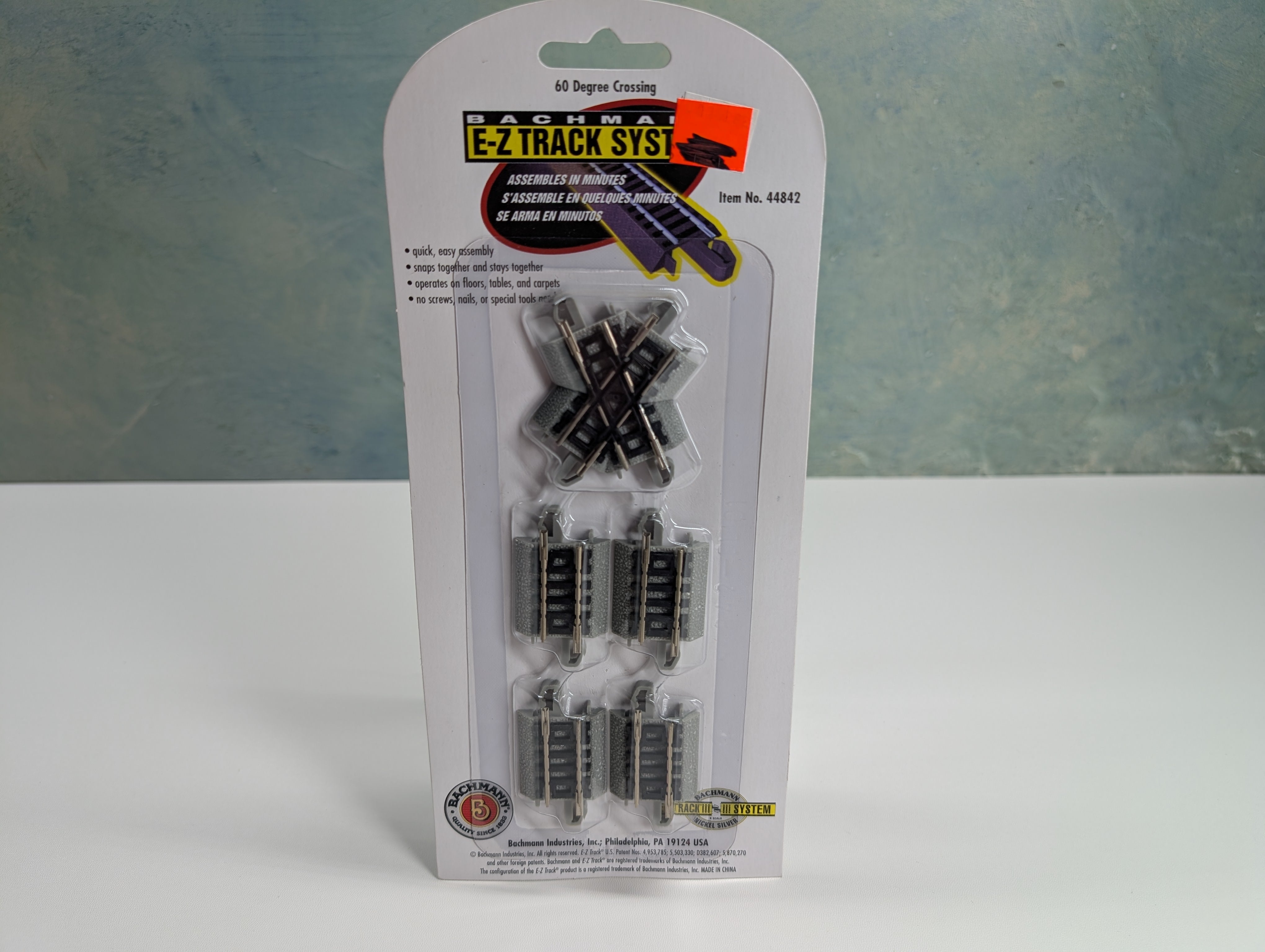 Bachmann 44842 N Scale 60 Degree Crossing Tracks E-Z Track Nickel Silver (5 pcs)