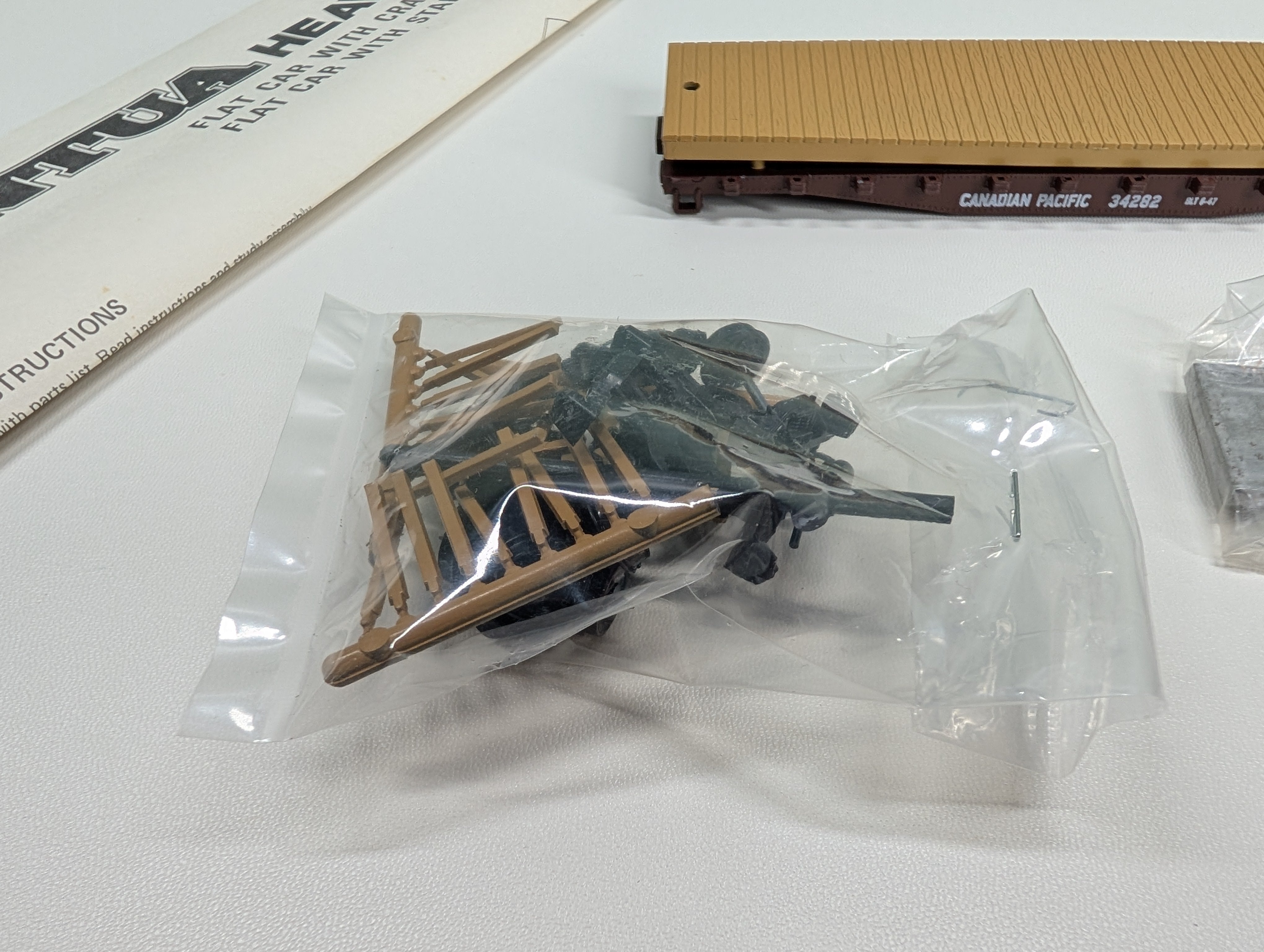 USED Mantua 728-80 HO Scale Flat Car w/ Stakes Canadian Pacific #34282 KIT