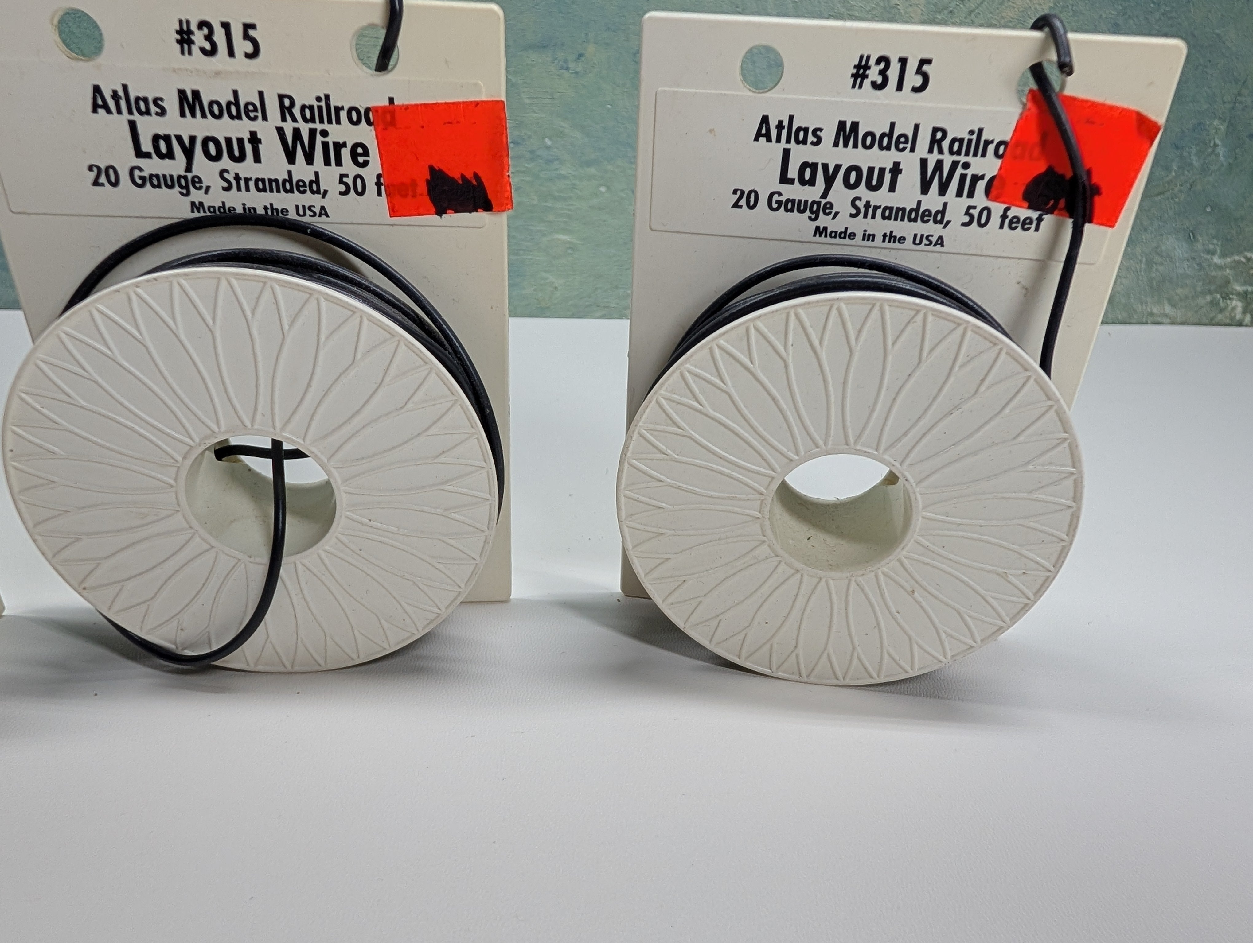 Atlas 315 Multi Scale Lot of Black Layout Wire, 20 Gauge, 4 Spools