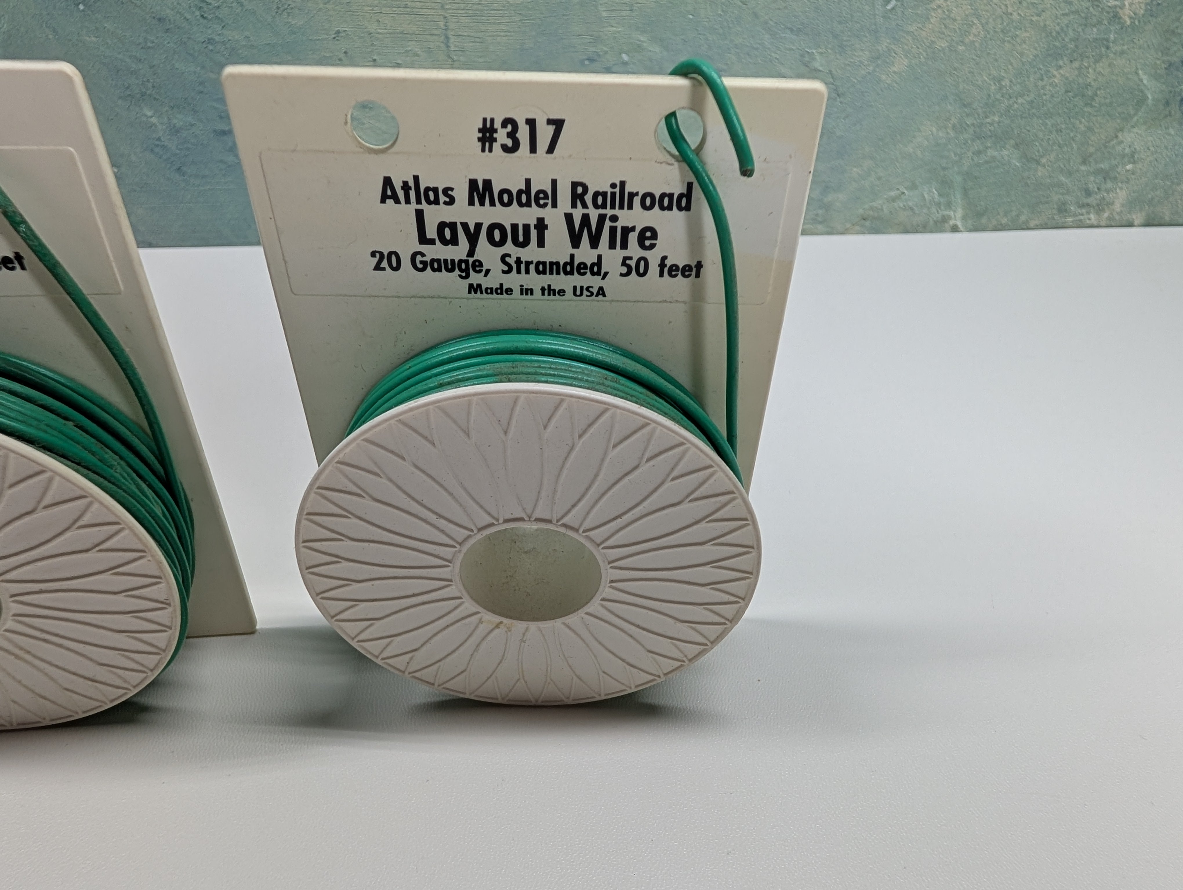 Atlas 317 Multi Scale Lot of Green Layout Wire, 20 Gauge, 2 Spools