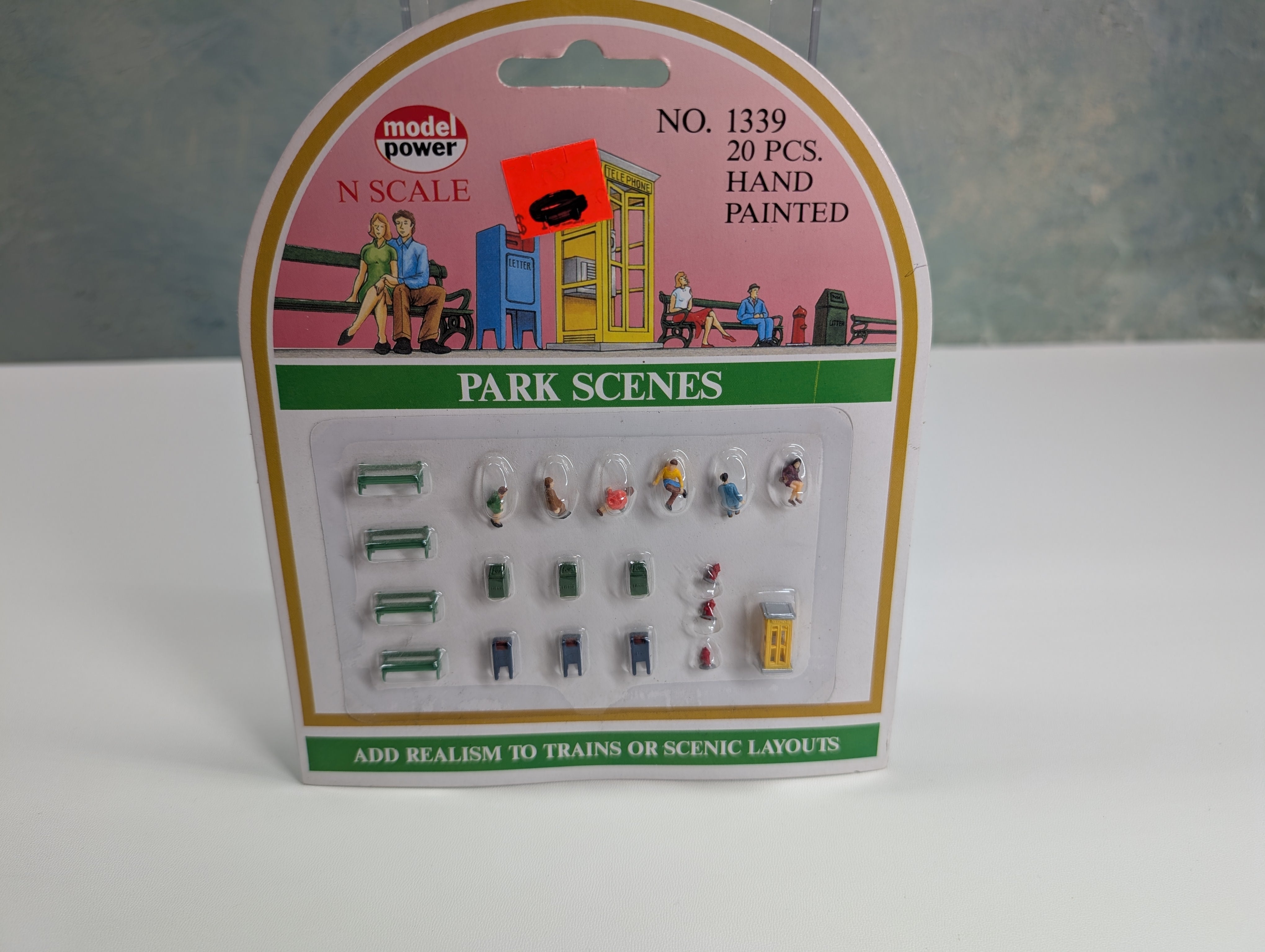 Model Power 1339 N Scale Park Scene with People, Benches and more (20 pcs)