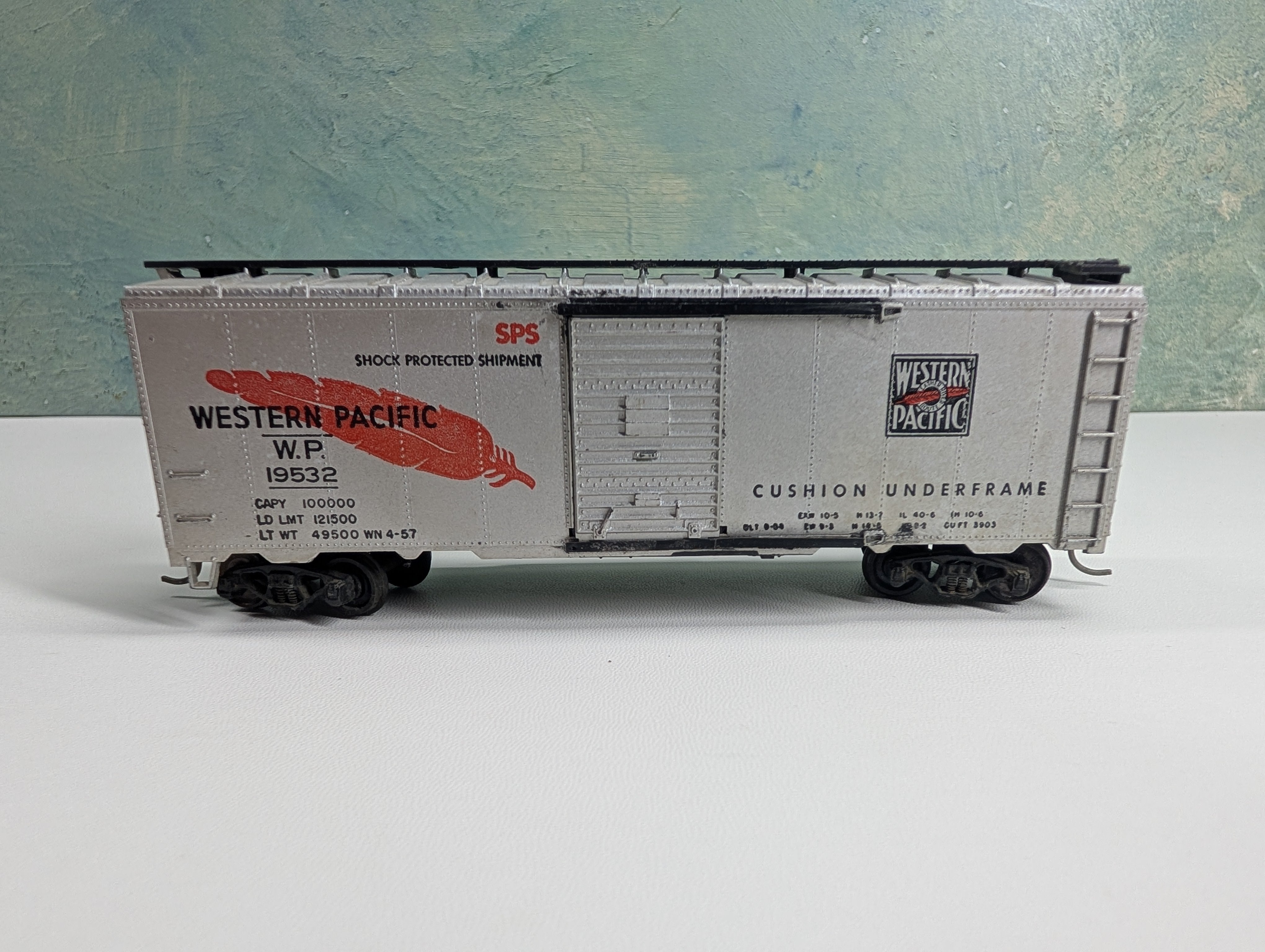 USED Athearn HO Scale 40' Box Car Western Pacific WP #19532