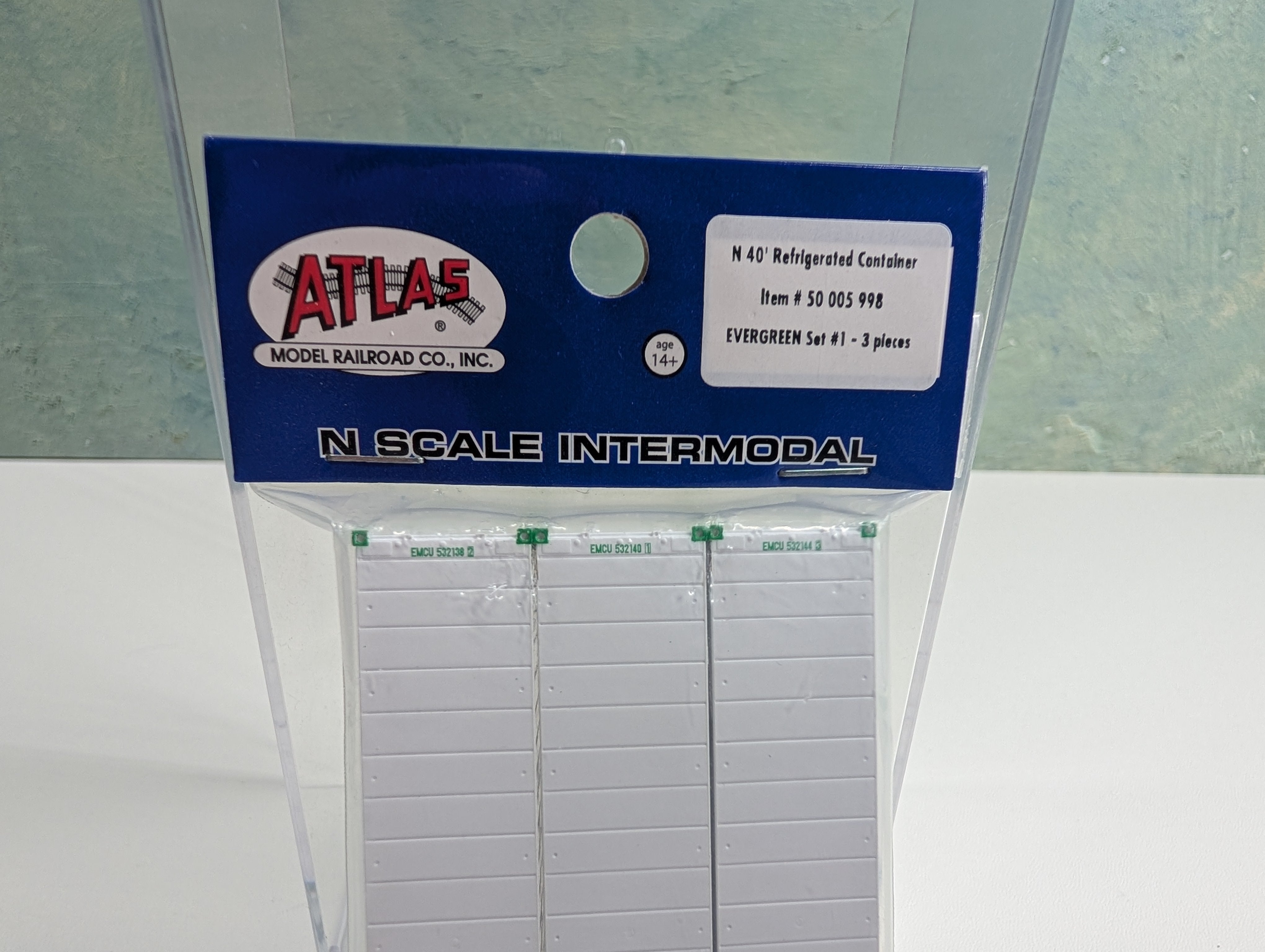 Atlas 50005998 N Scale 40' Refrigerated Container Evergreen Set #1 (3 pcs)