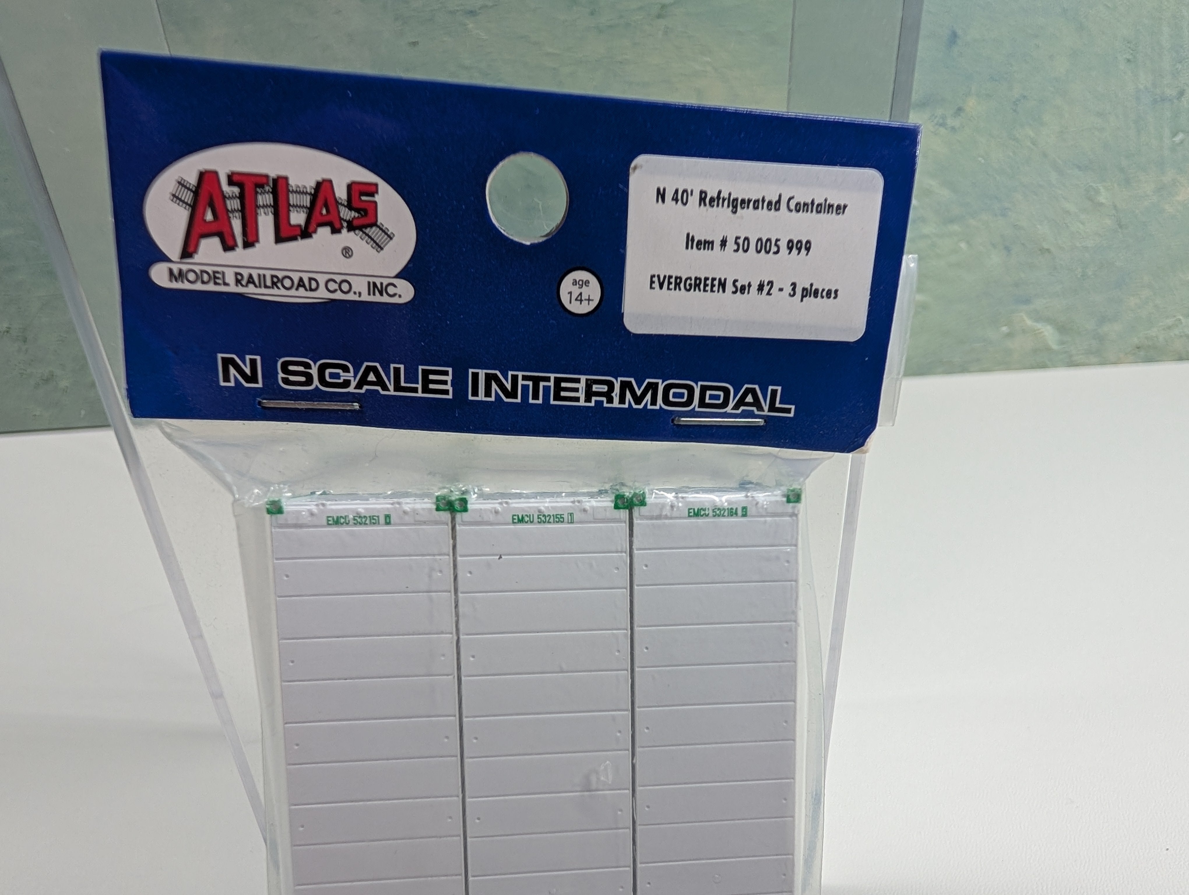 Atlas 50005999 N Scale 40' Refrigerated Container Evergreen Set #2 (3 pcs)