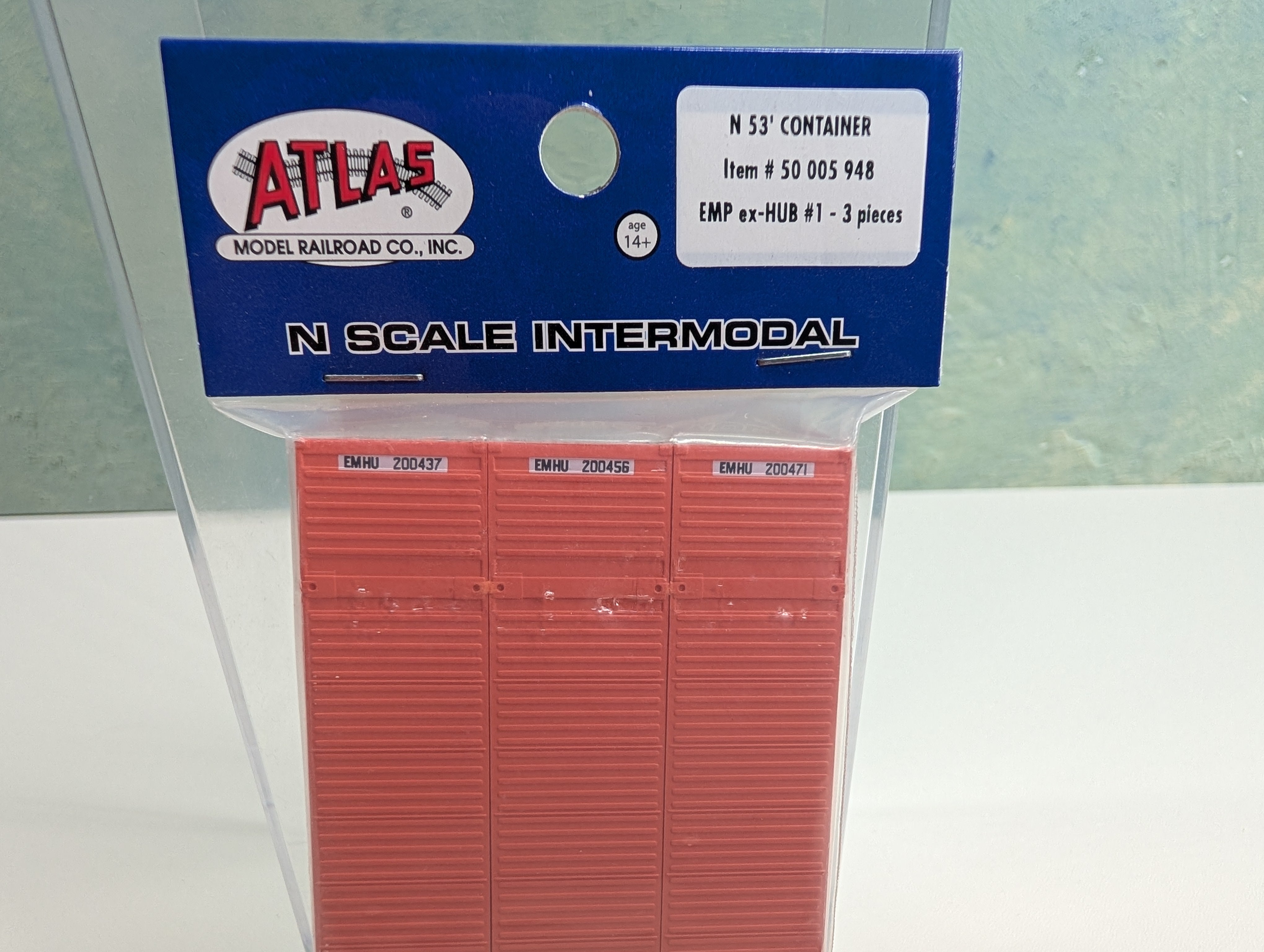 Atlas 50005948 N Scale 53' Container EMP (3 pcs)