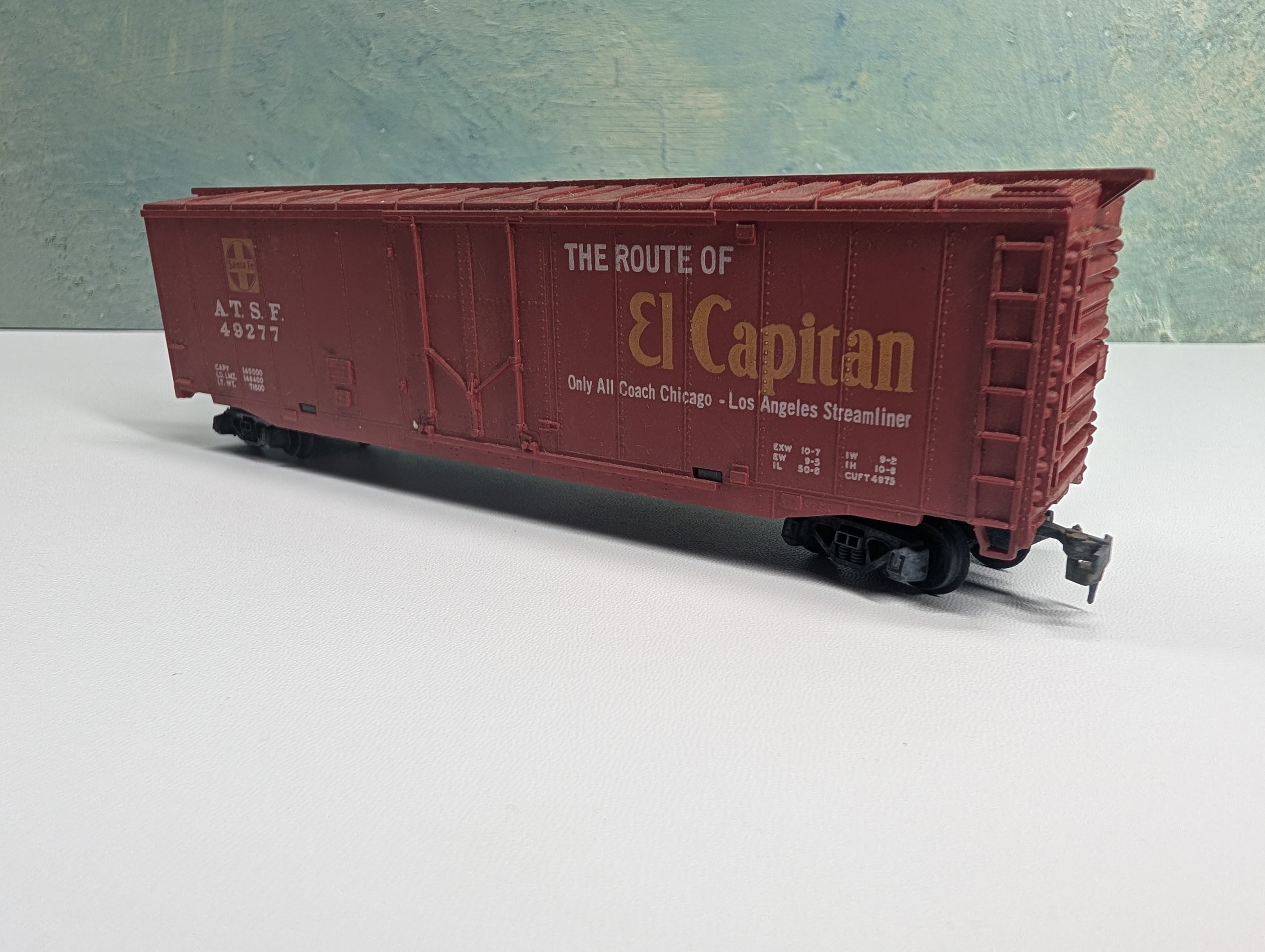 USED Tyco HO Scale 50' Box Car Santa Fe ATSF #49277 El Capitan