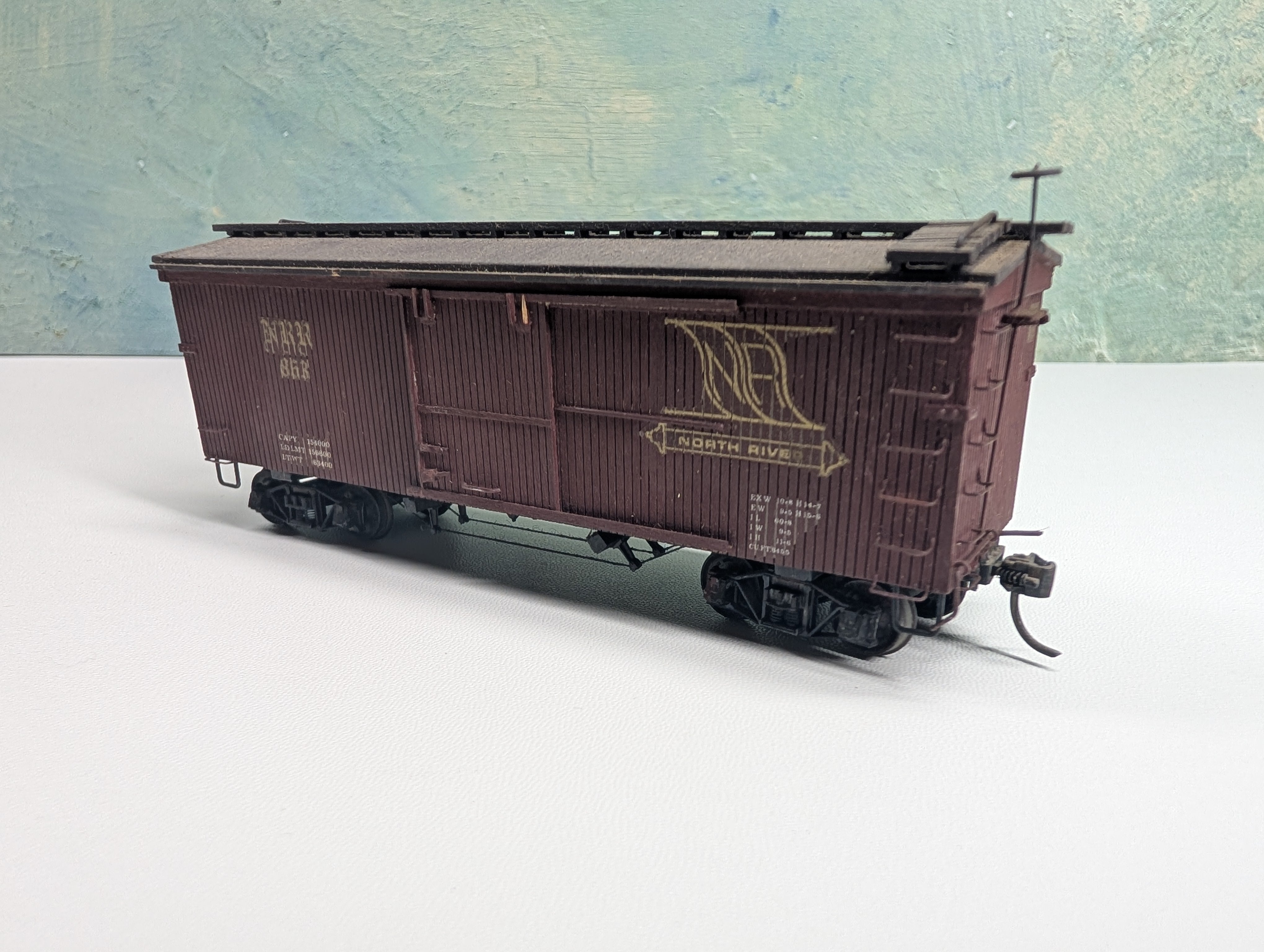 USED HO Scale Real Wood Box Car North River NRR #863